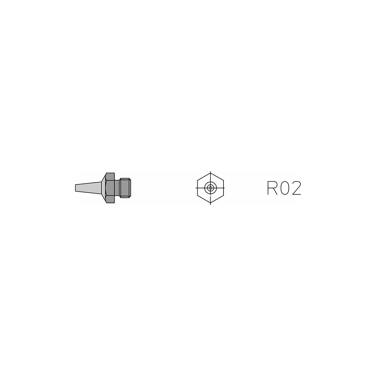 R02 Round Nozzle, 0.8 mm