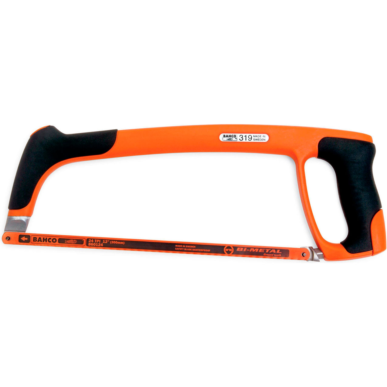 Pro Hacksaw Frame, 12" Blade Length, Orange Handle