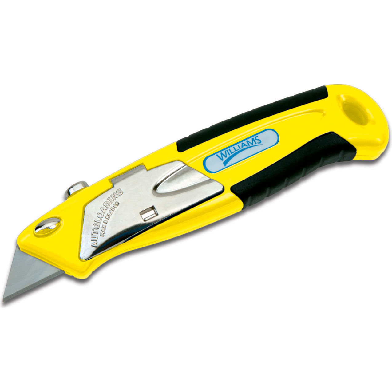 5 Blade Auto load Utility Knife, 6-3/4"L, Yellow
