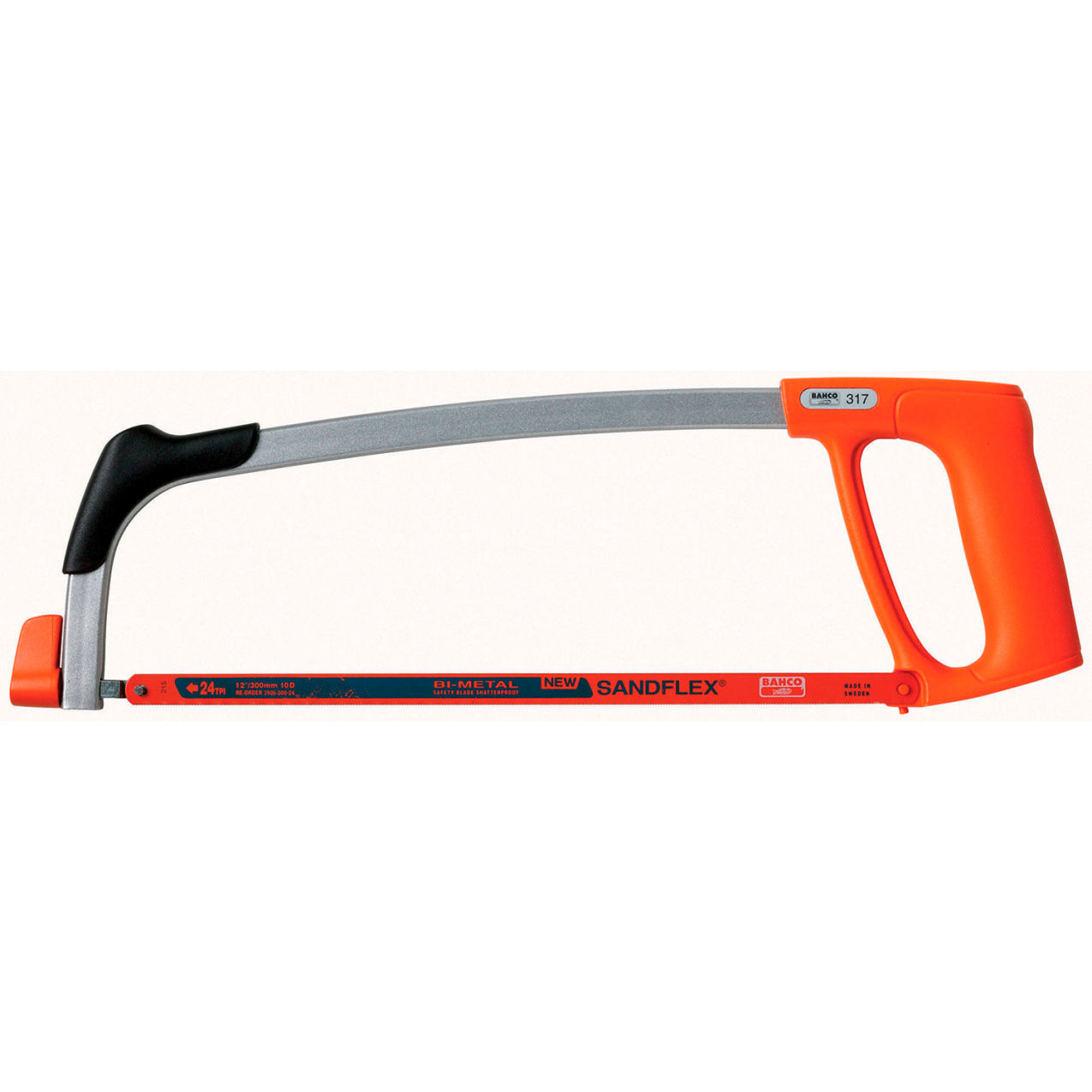Trade Hacksaw Frame, 12" Blade Length, Orange Handle
