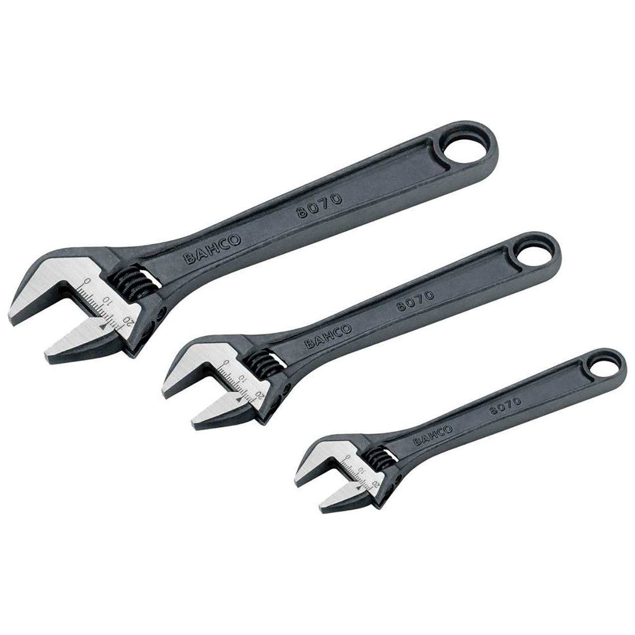 3 Piece Adjustable Wrench, 6"-10" Long, 3PC Set