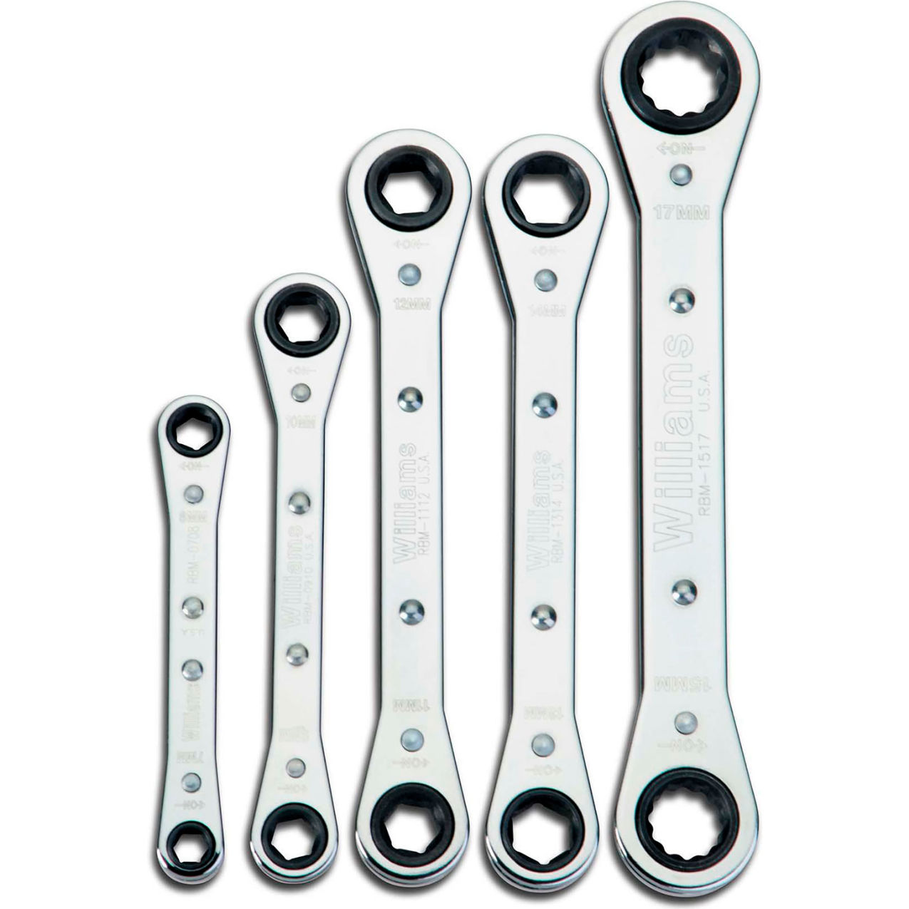 Ratcheting Box Wrench Set, 6 & 12 Points, 1/4" x 5/16" to 3/4" x 7/8" Opening