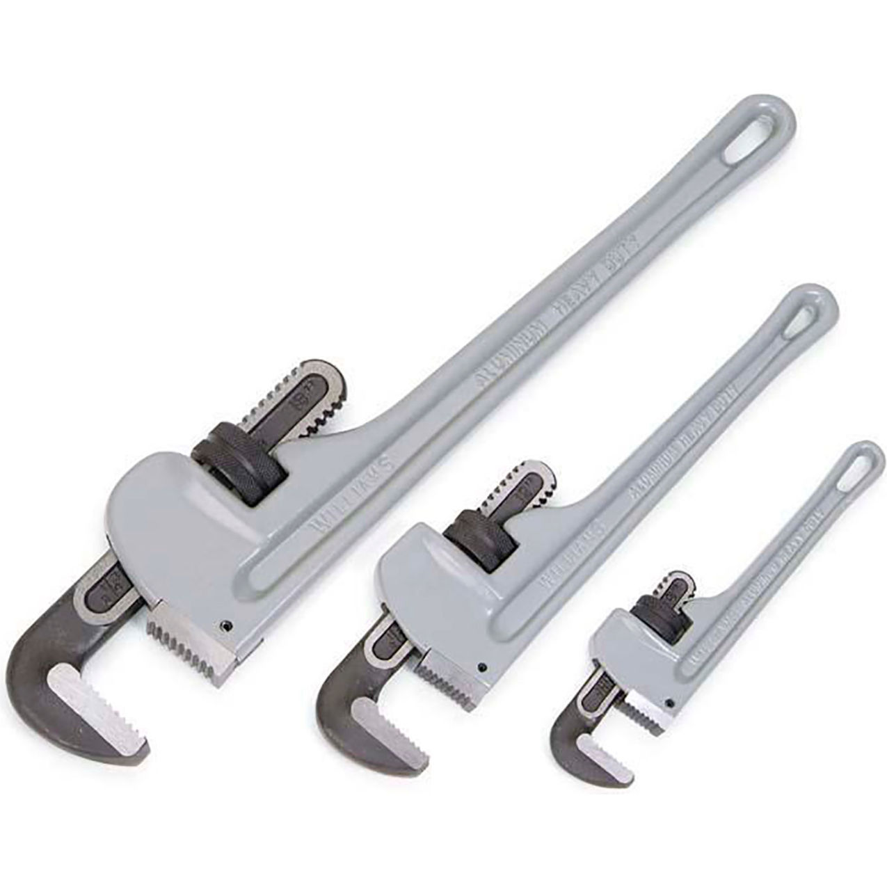 Heavy Duty Aluminum Pipe Wrenches, 3 Piece Set