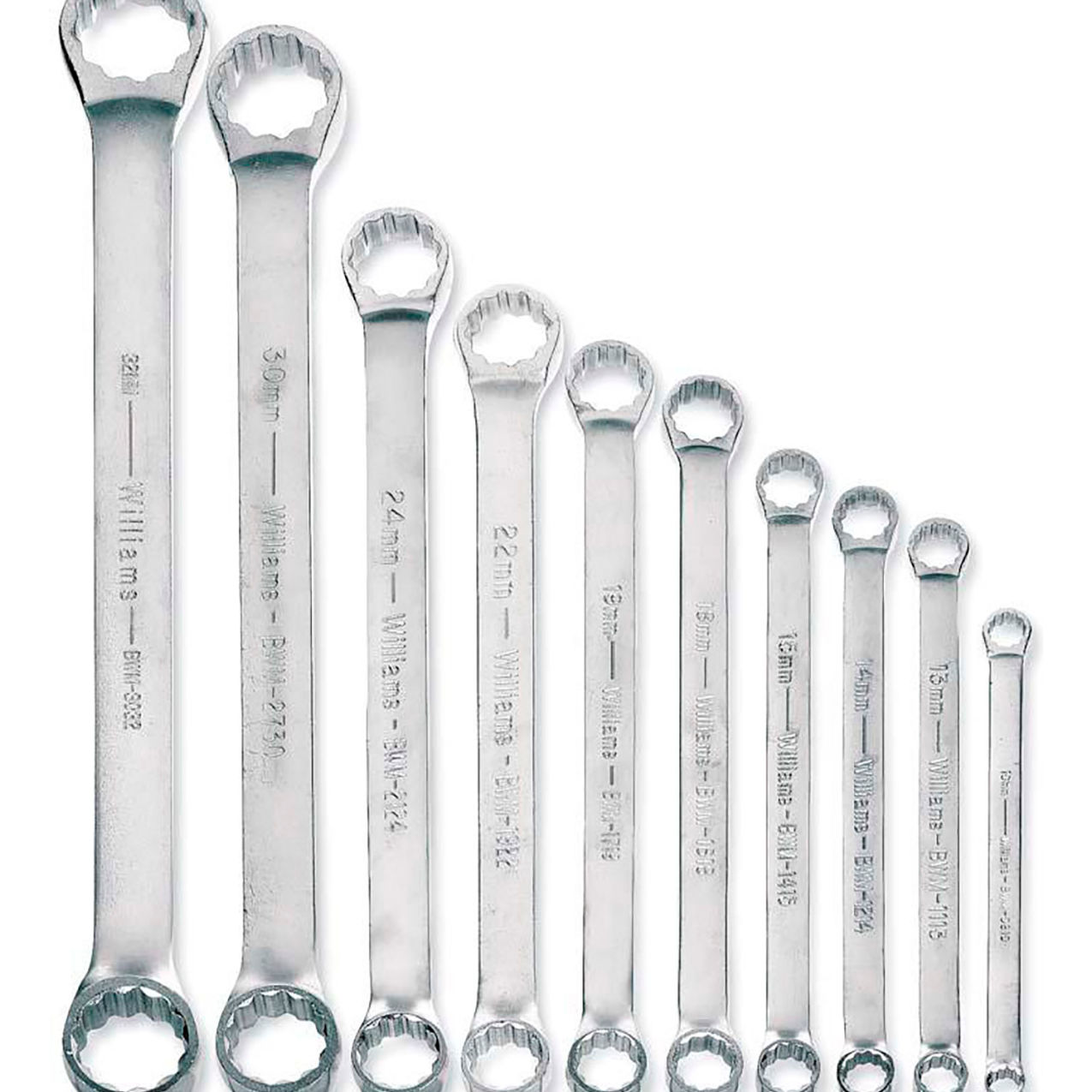 Double Head 10° Offset Box End Wrench Set, 12 Points, 8mm to 32mm Opening