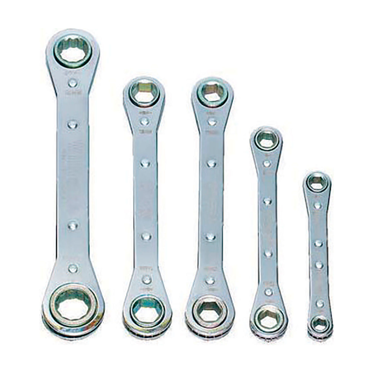 Double Head Ratcheting Box Wrench Set, 6 & 12 Points, 7mm to 17mm Opening