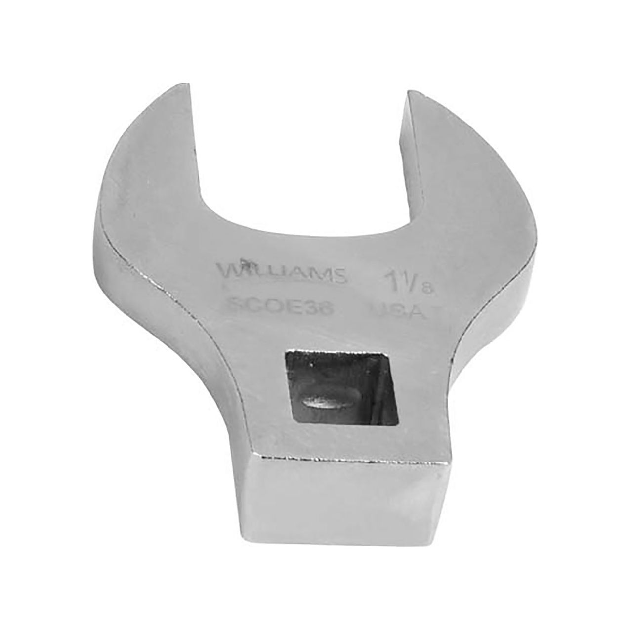 1/2" Drive Open End Crowfoot Wrench, 1-1/8" Opening Size, Chrome