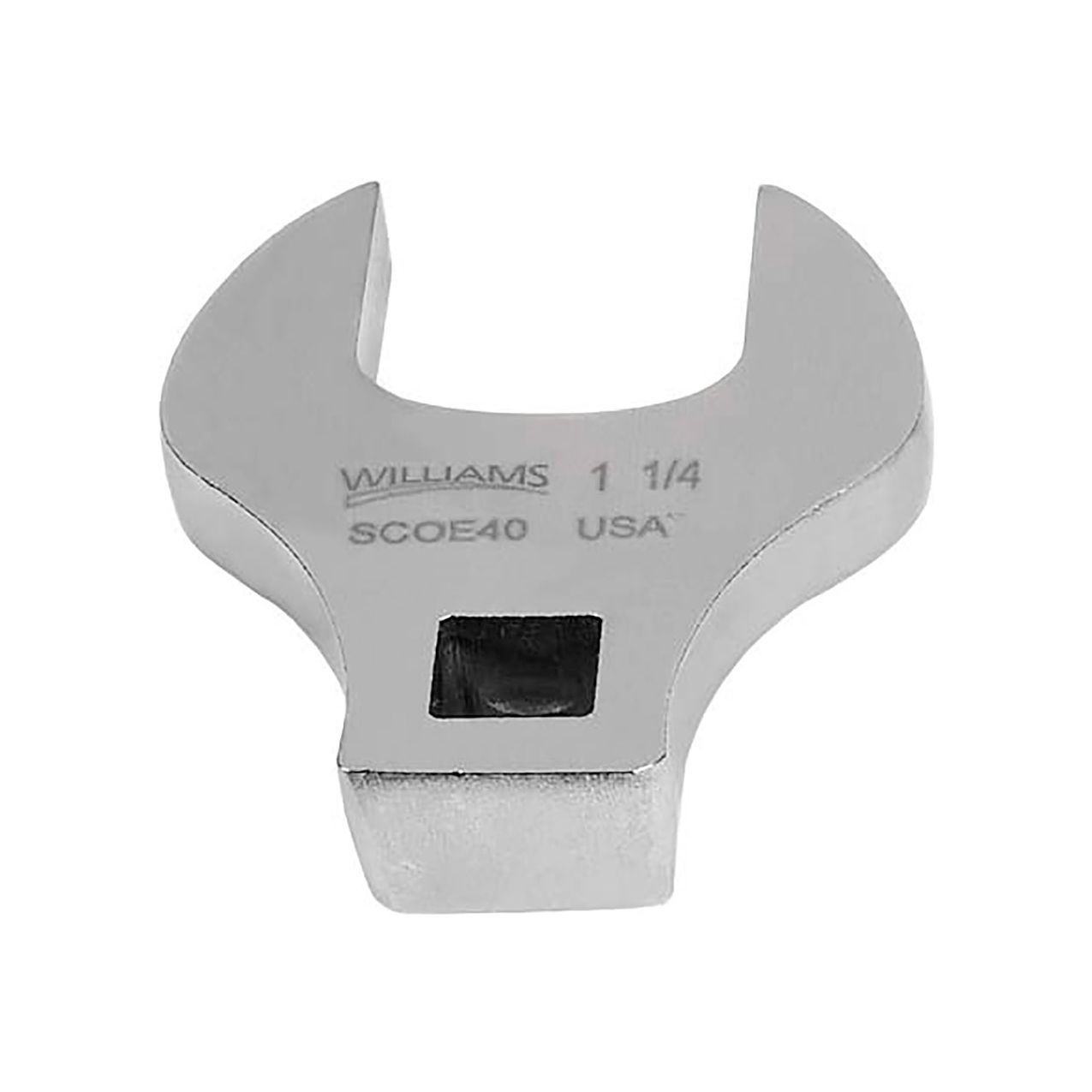 1/2" Drive Open End Crowfoot Wrench, 1-1/4" Opening Size, Chrome