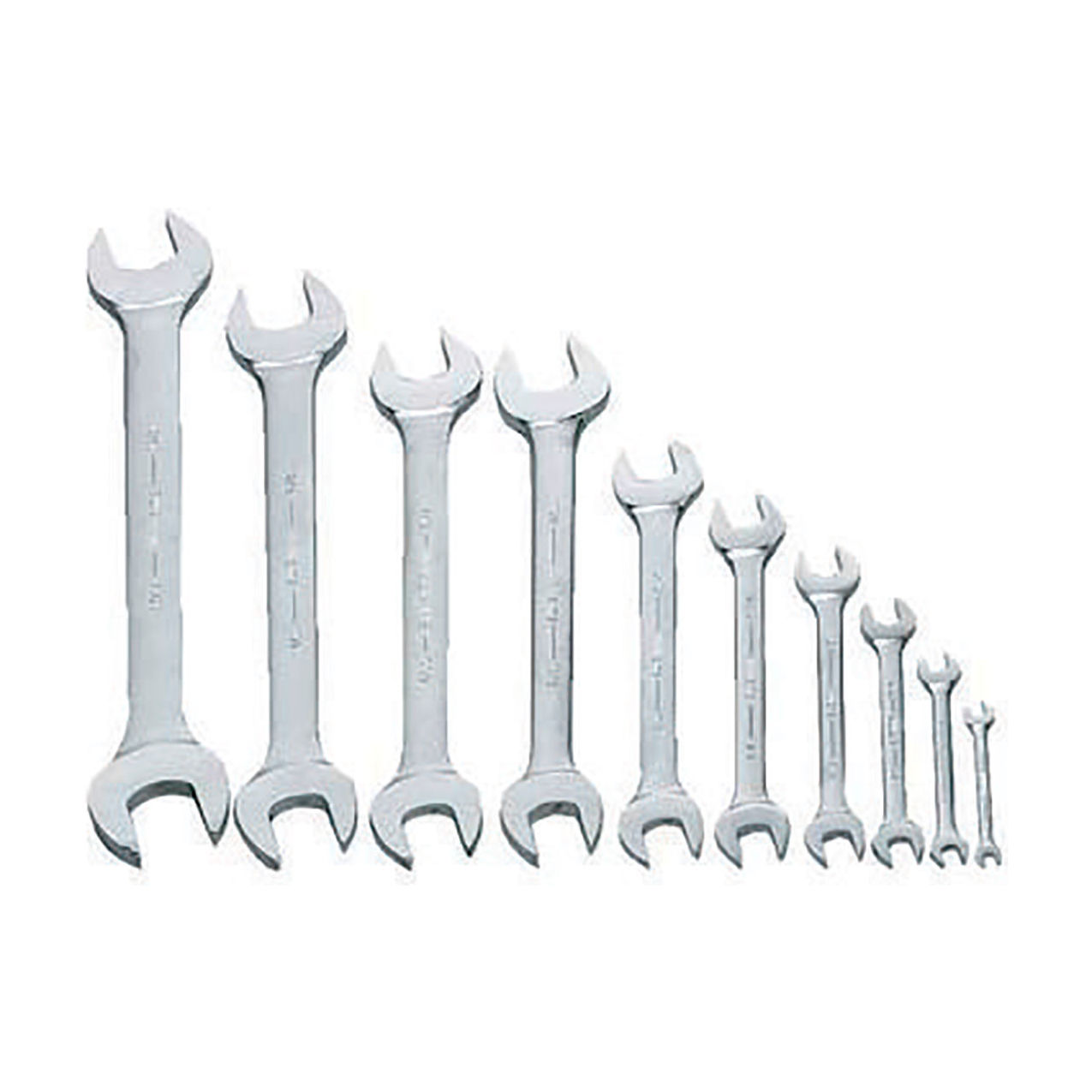 10 Piece Open End Wrench Set, Chrome