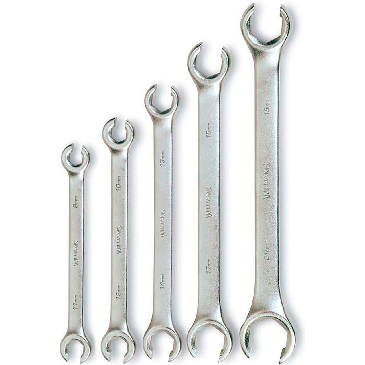 5 Piece Double Head Flare Nut Wrench Set, Chrome