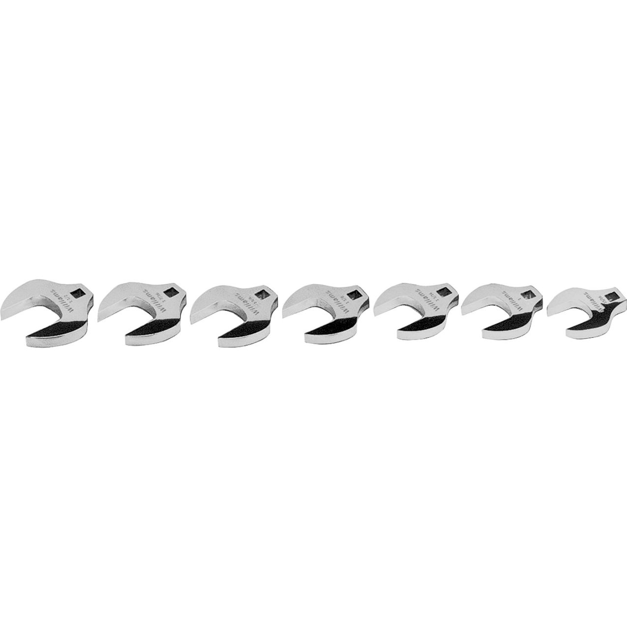 7 Piece 1/2"Drive Open End Crowfoot Wrench Set, Chrome