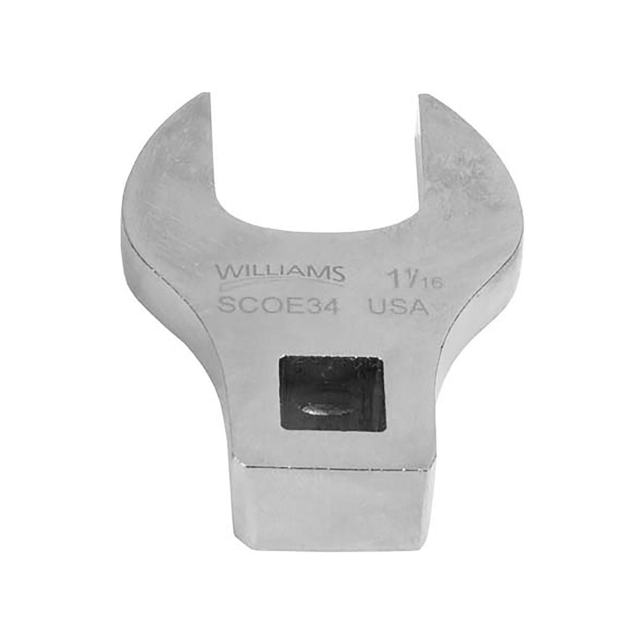 1/2" Drive Open End Crowfoot Wrench, 1-1/16" Opening Size, Chrome