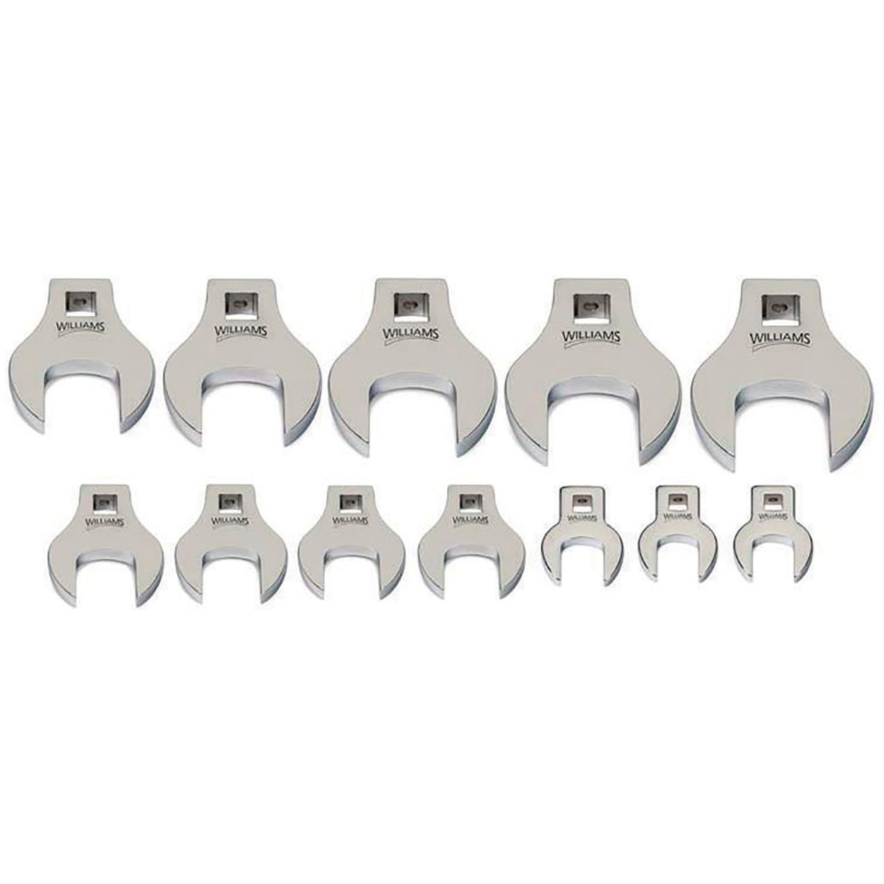 1/2" Drive Open End Crowfoot Wrench, 2-1/16" Opening Size, Chrome
