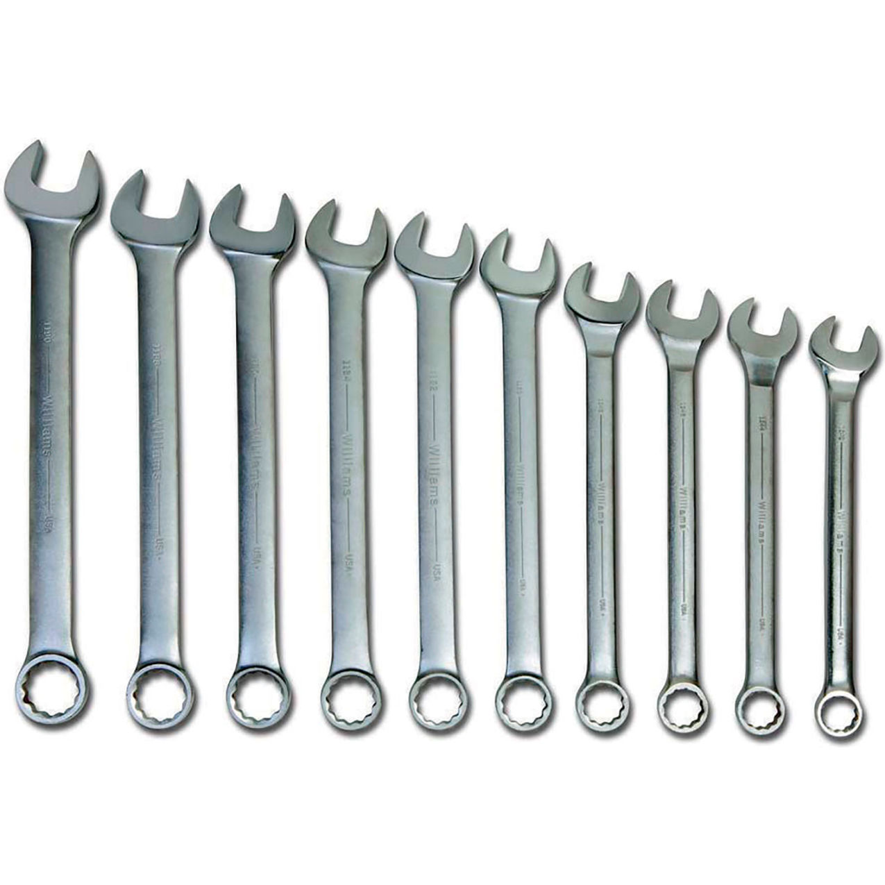 10 Piece 1-5/16" to 2" 12-Point Combination Wrench Set, Chrome