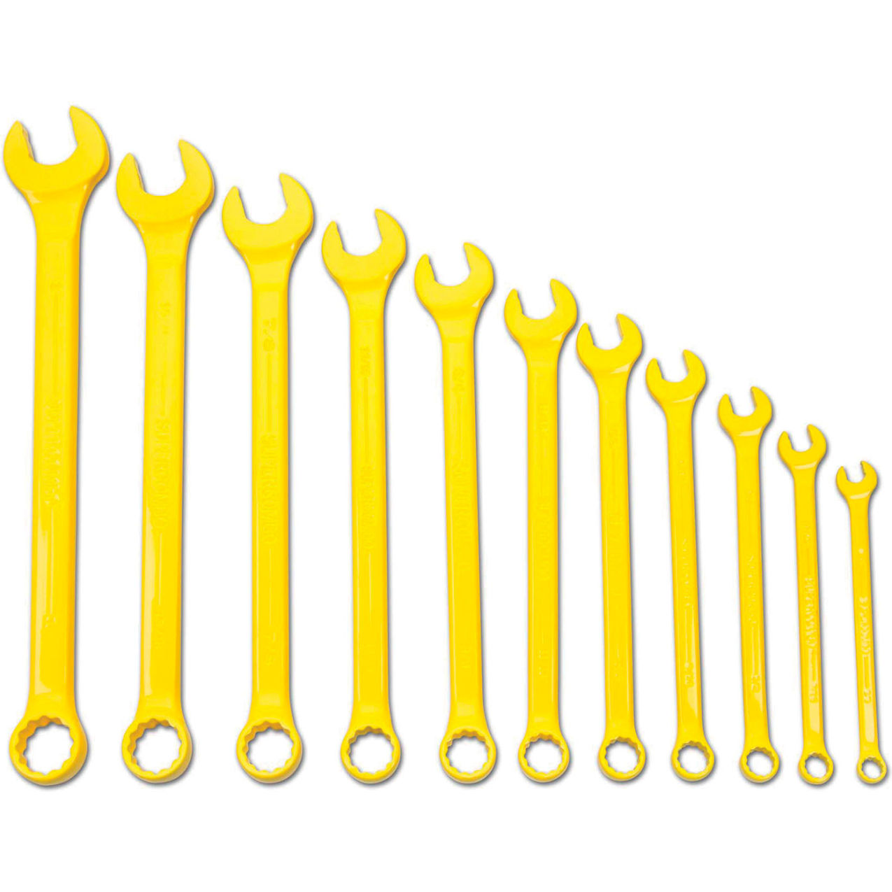 3/8mm - 1mm 11 Piece 12-Point SuperCombo Combination Wrench Set, Yellow