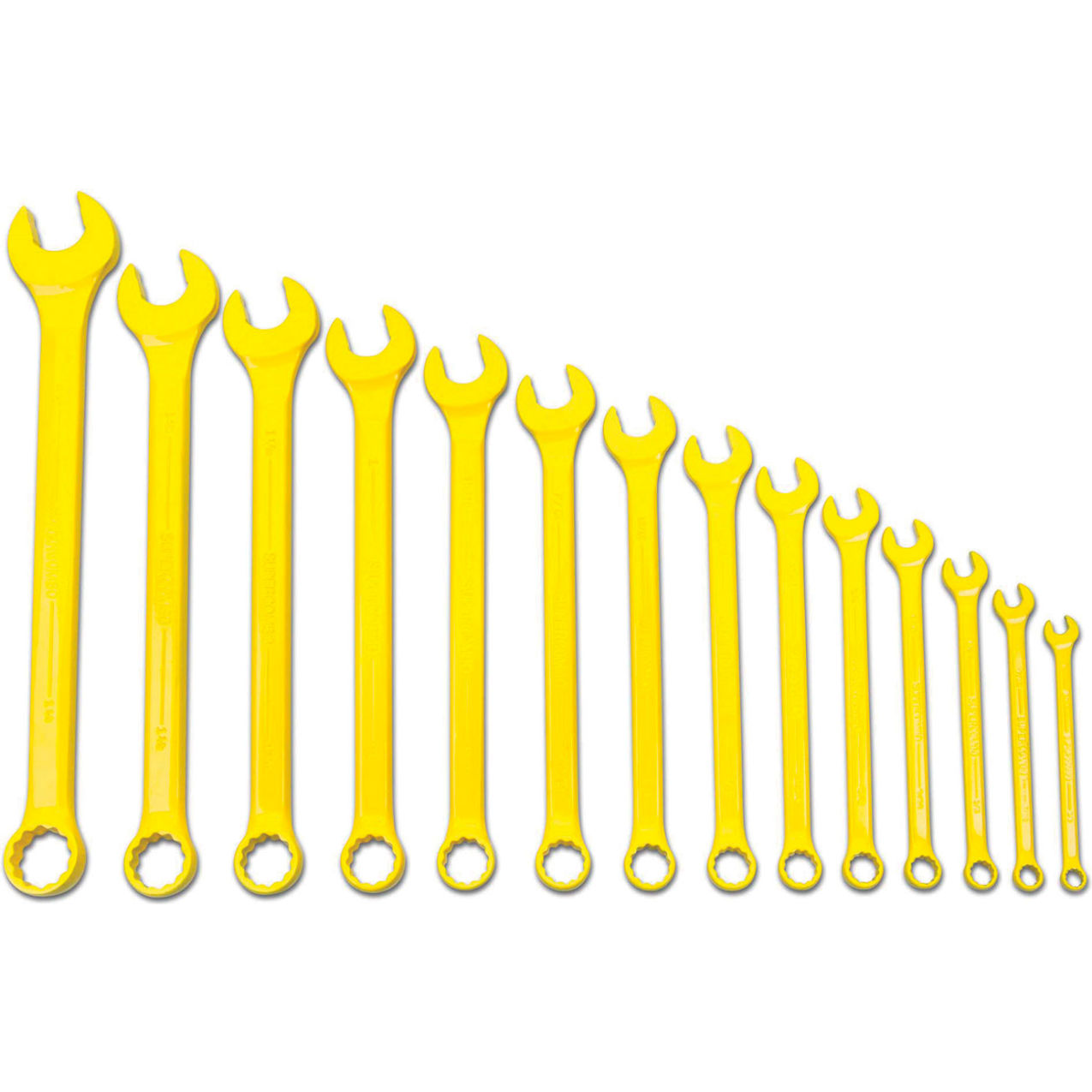 3/8mm - 1-1/4mm 12-Piece Combination Wrench Set, Yellow