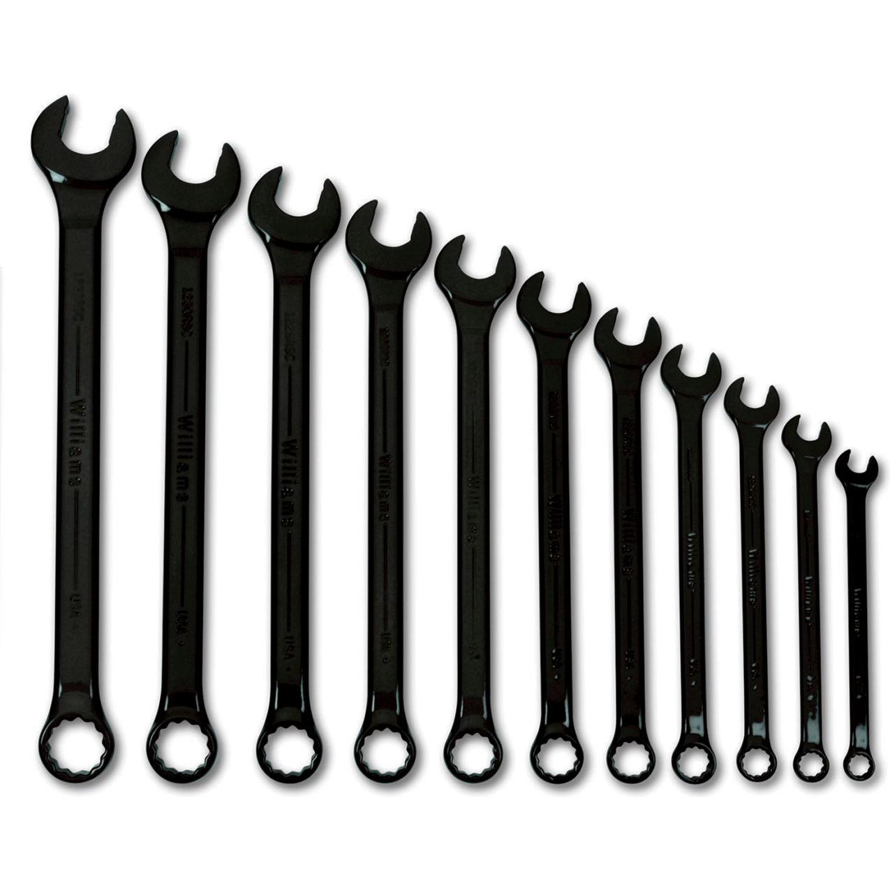 11 Piece 3/8" to 1" 12-Point SuperCombo Combination Wrench Set, Black