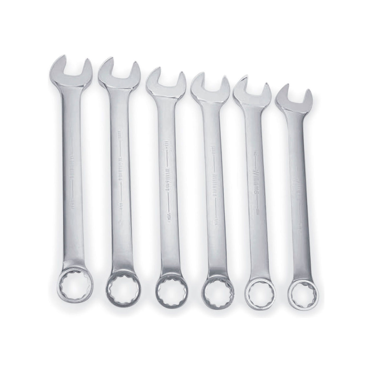 6 Piece 2-1/16" to 2-1/2" 12-Point Combination Wrench Set, Chrome