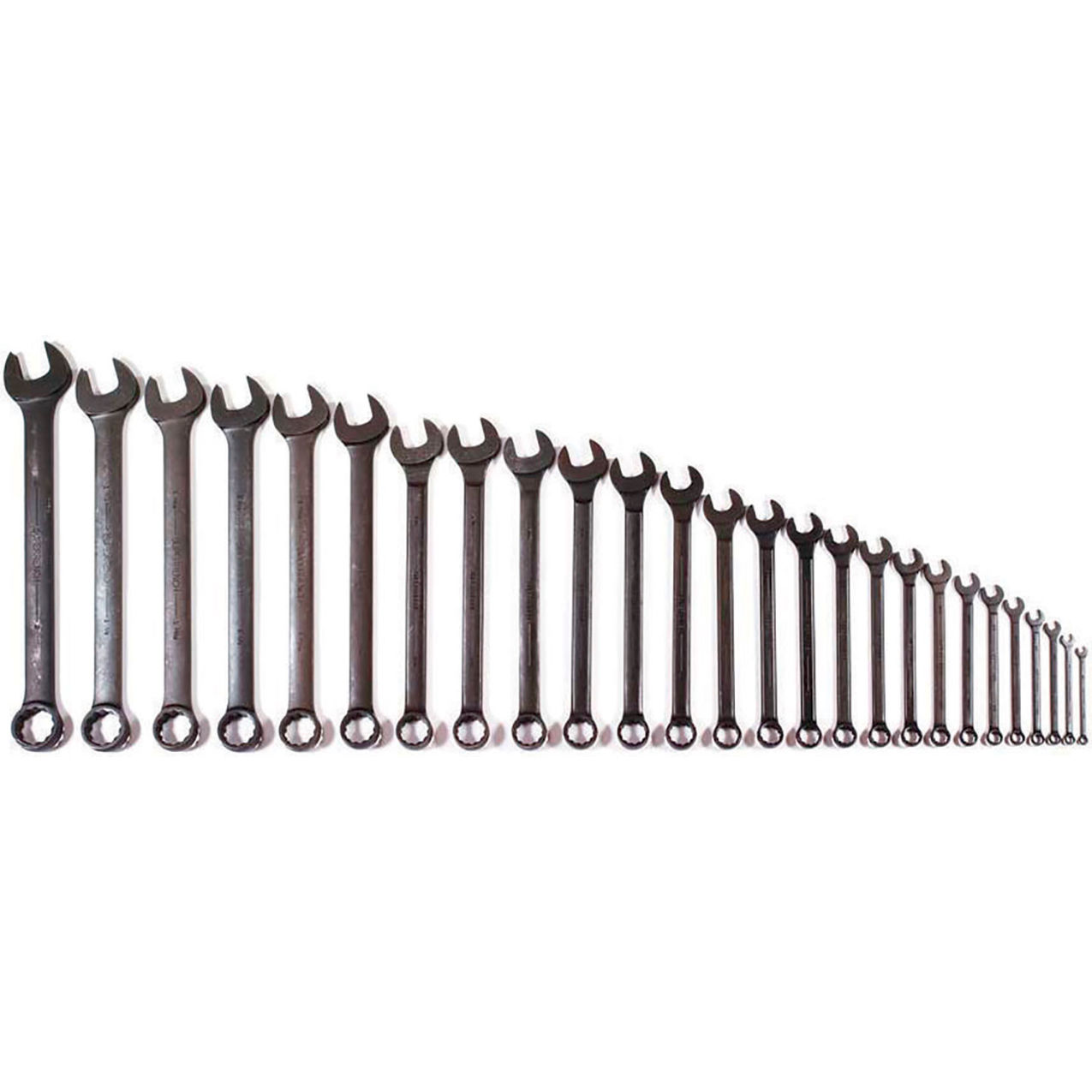 11 Piece 1-5/16" to 2" 12-Point Combination Wrench Set, Black