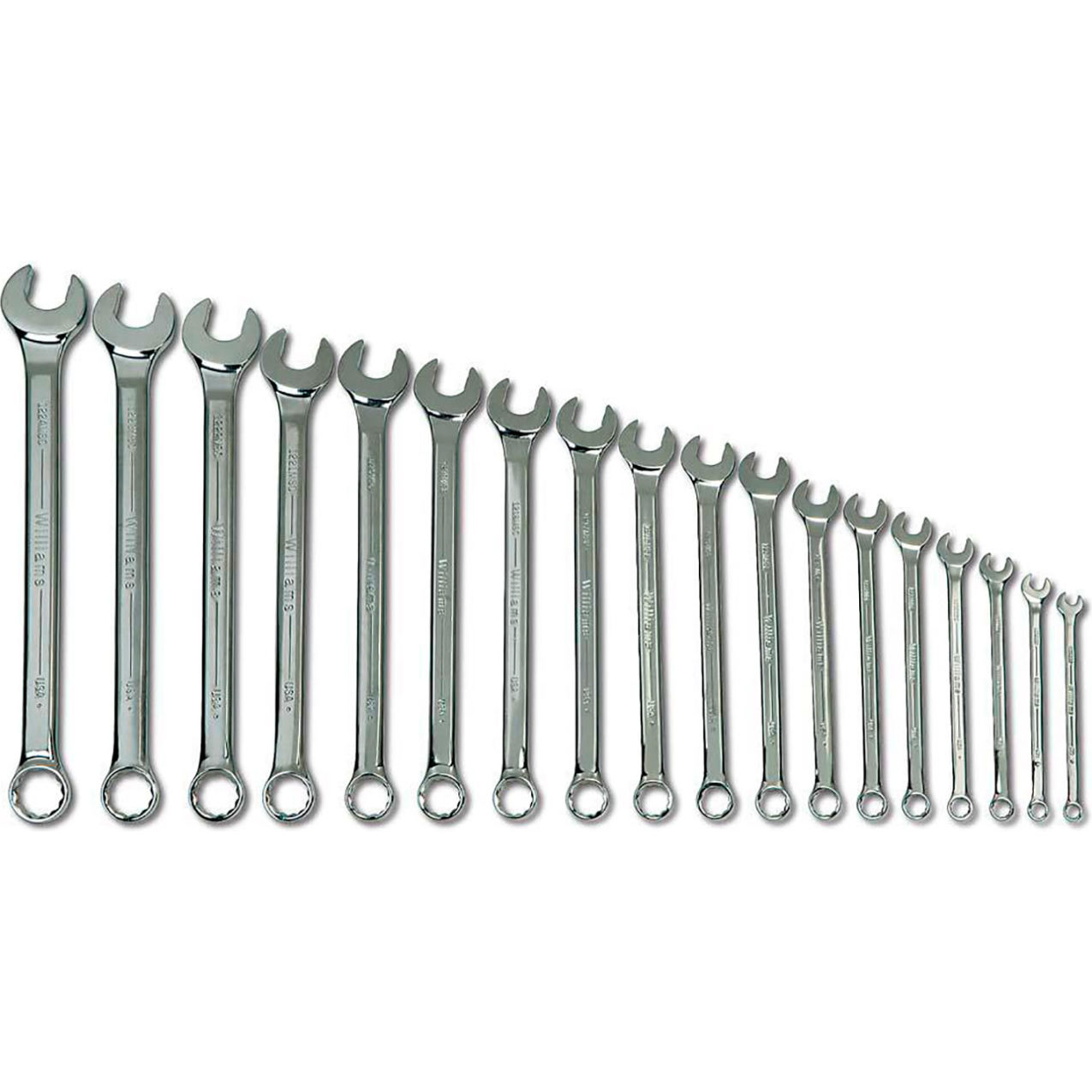 18 Piece 7mm to 24mm 12-Point Combination Wrench Set, Chrome