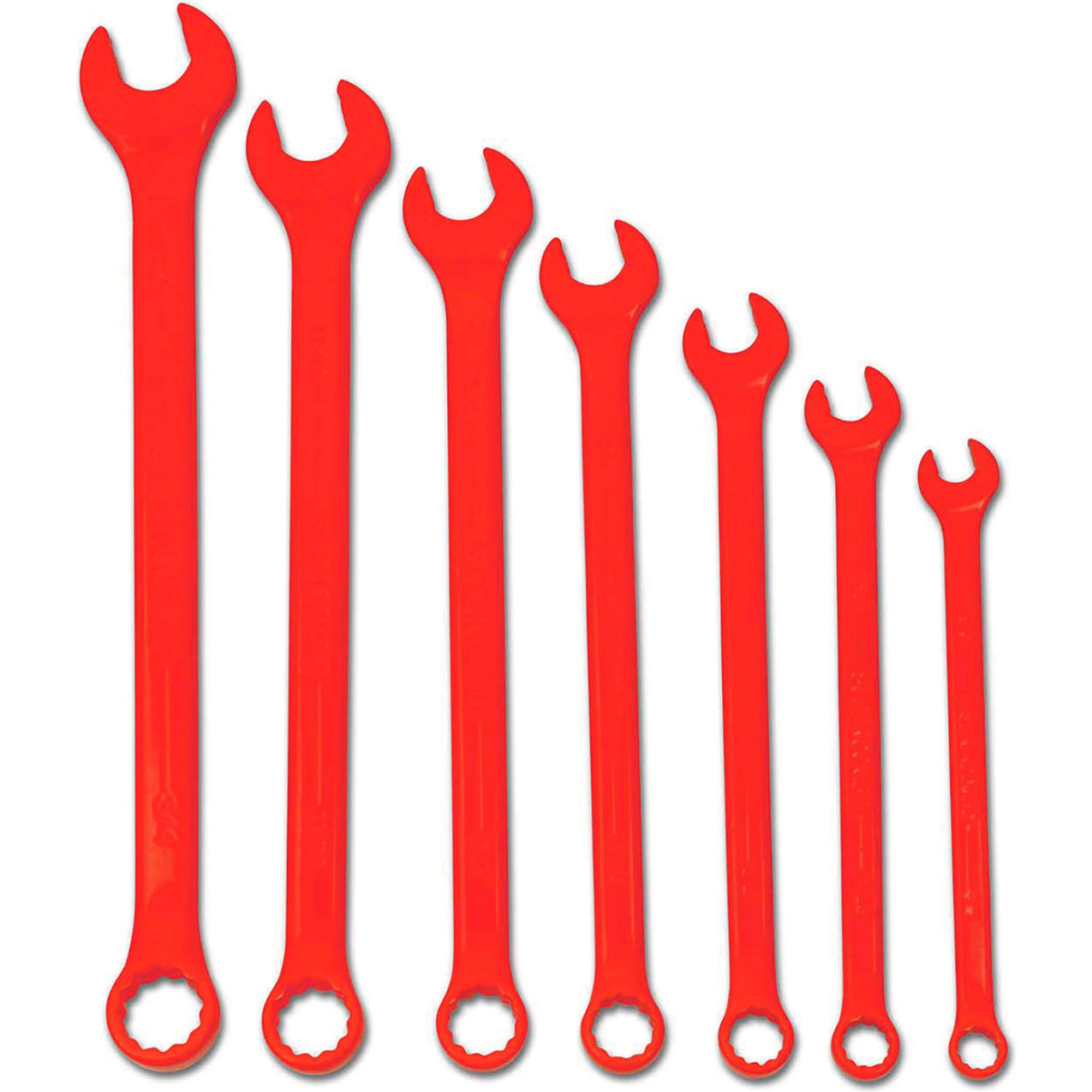 7 Piece 3/8mm to 3/4mm 12-Point Combination Ratcheting Wrench Set, Red