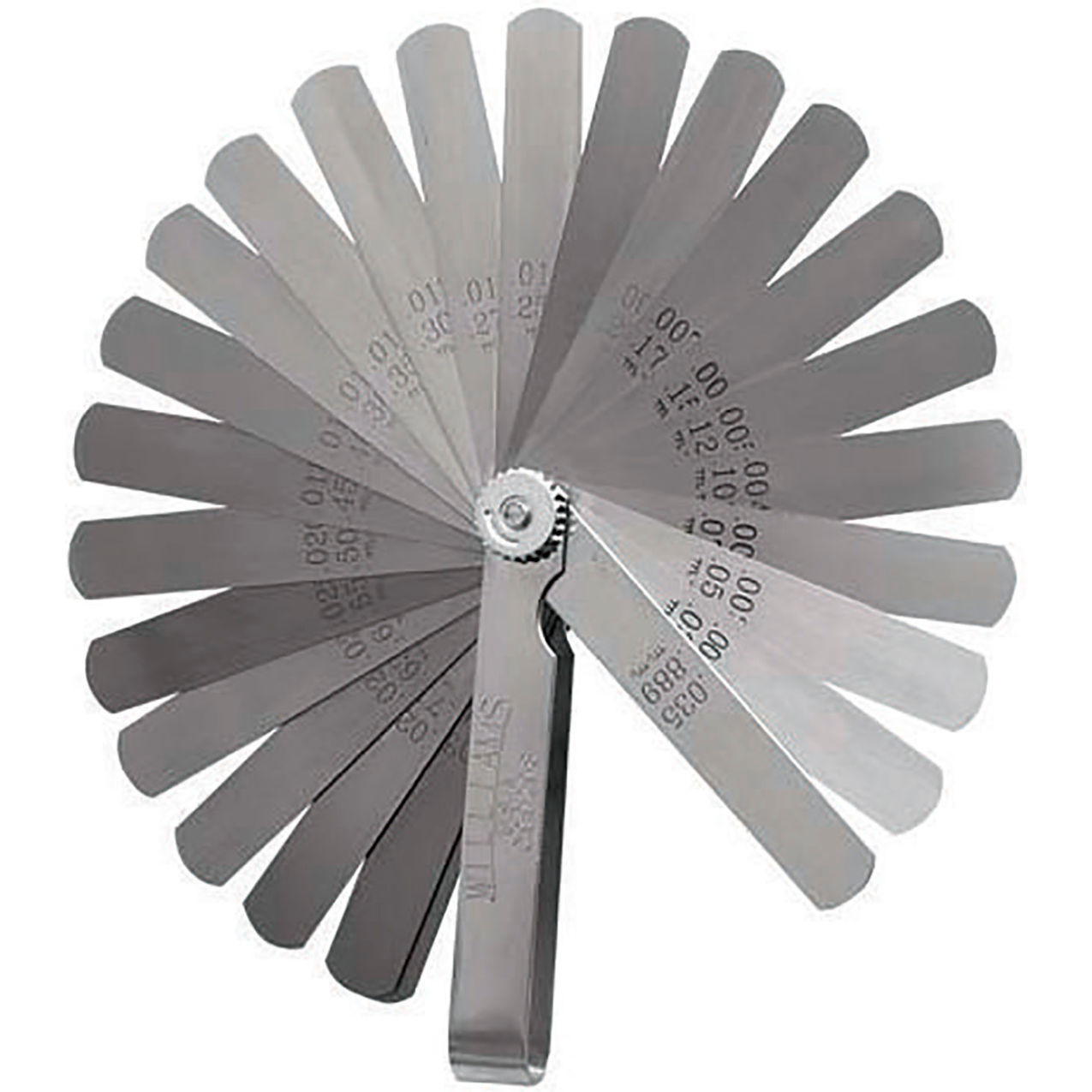 25 Piece Heavy Duty Master Feeler Gauge Set, 1/2" x 3-5/16" Blades