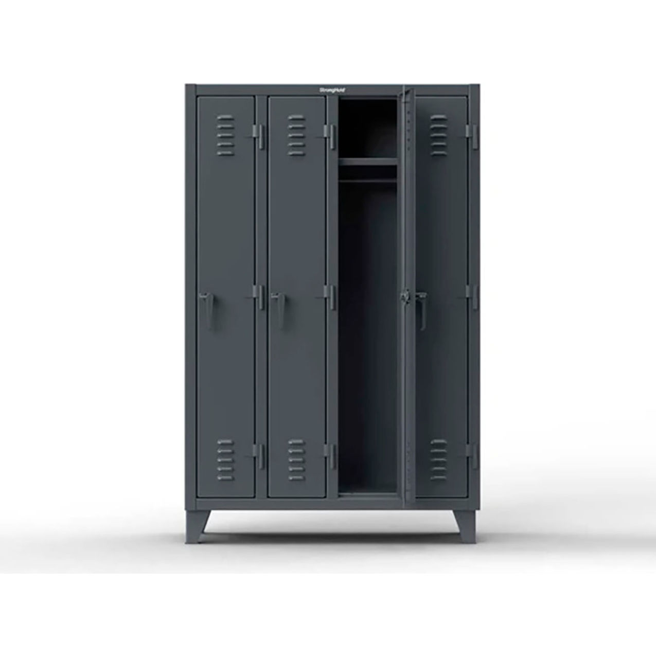 1-Tier 3 Door Extreme Duty 12 GA Locker, 38"W x 18"D x 78"H, Blue, Assembled