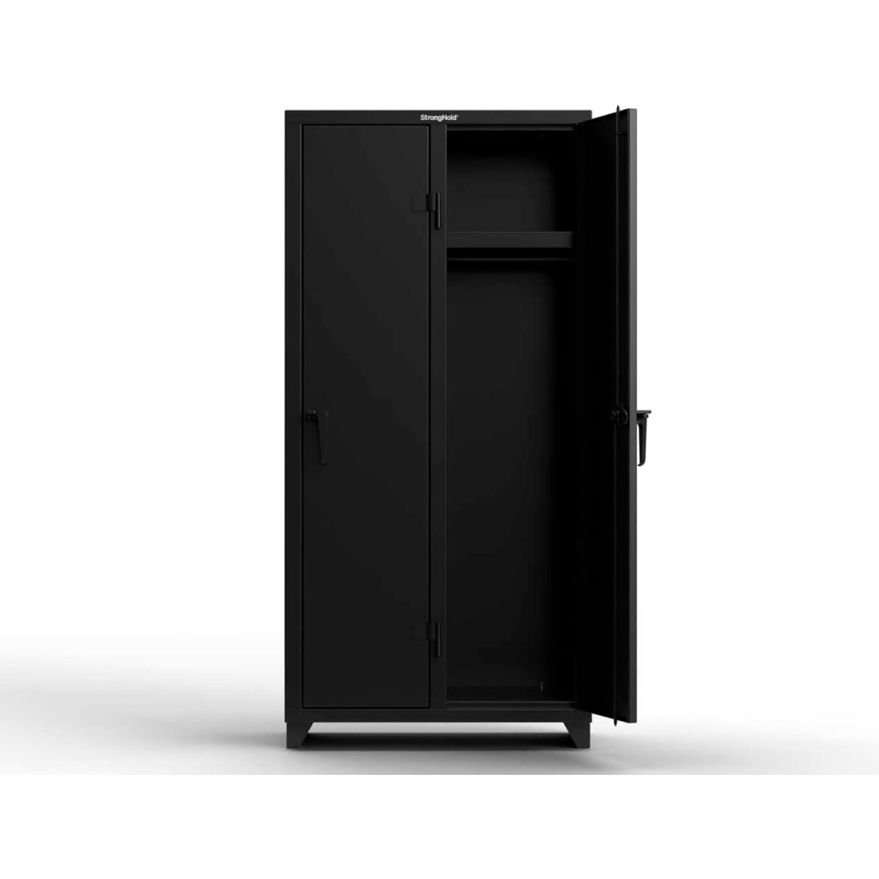 1-Tier 2 Door Extra Heavy Duty Locker, 36"W x 18"D x 75"H, Black, Assembled
