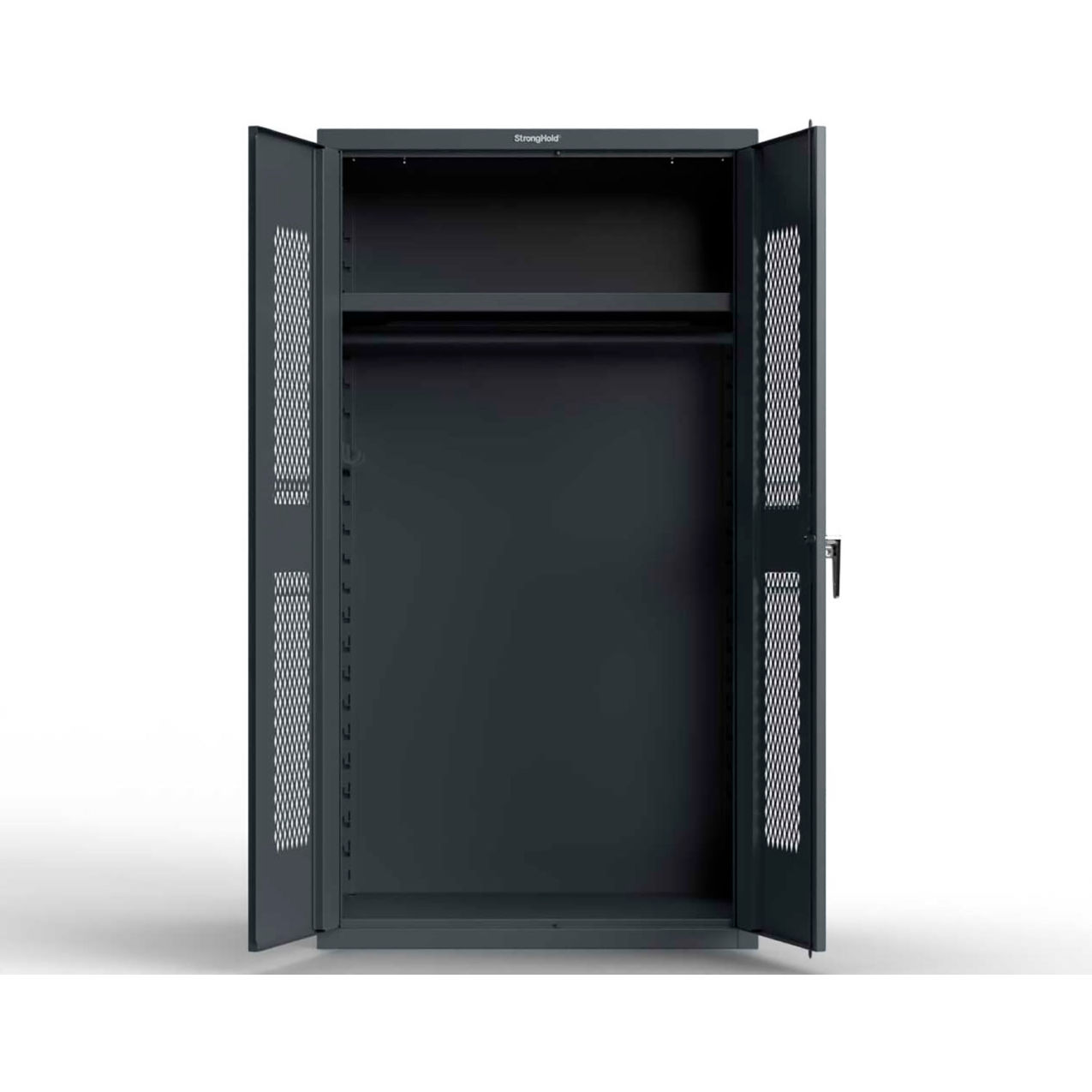 Strong Hold Heavy Duty TA-50 Personal Locker, 42"W x 24"D x 78"H, Black, All Welded