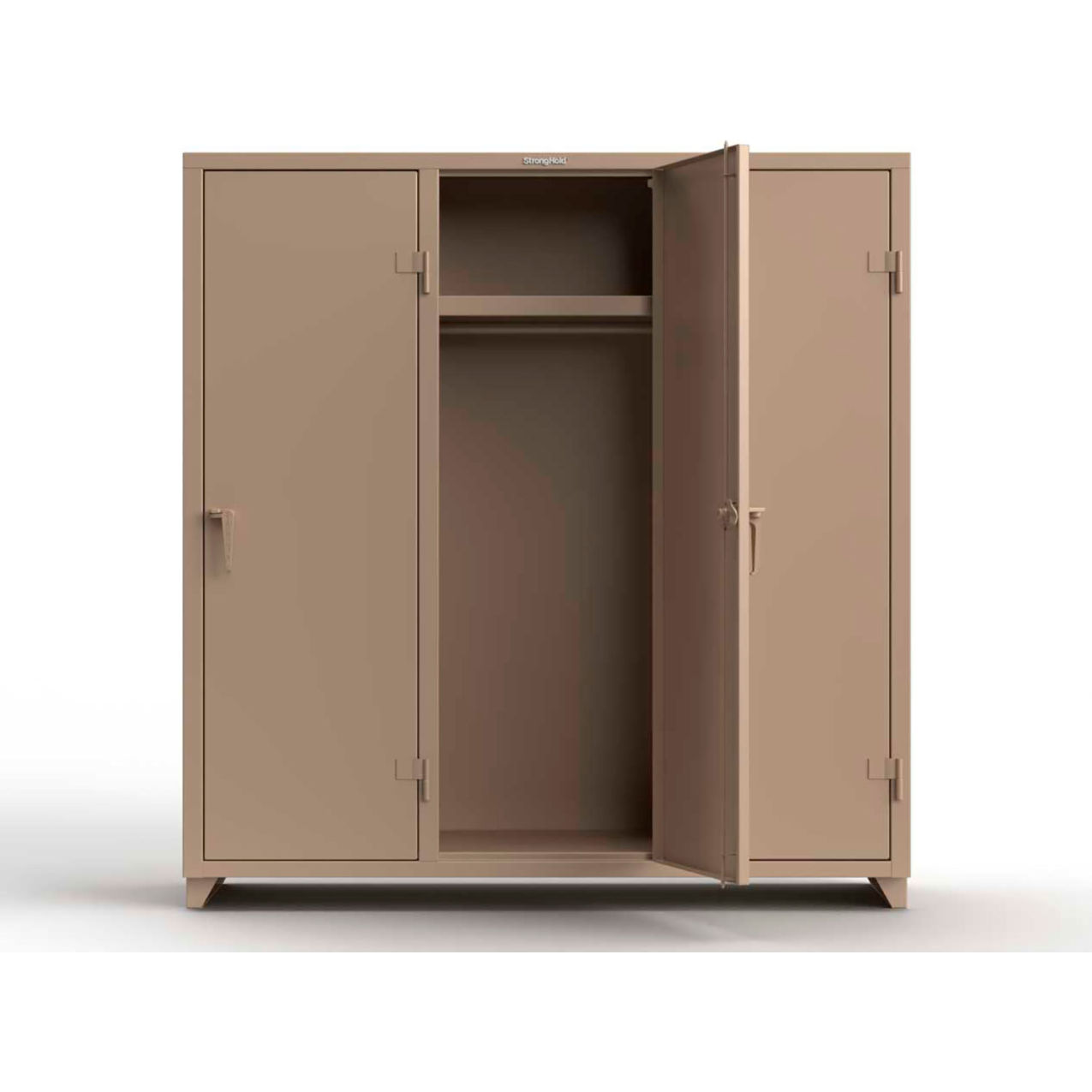 1-Tier 3 Door Extra Heavy Duty Locker, 72"W x 24"D x 75"H, Beige, Assembled