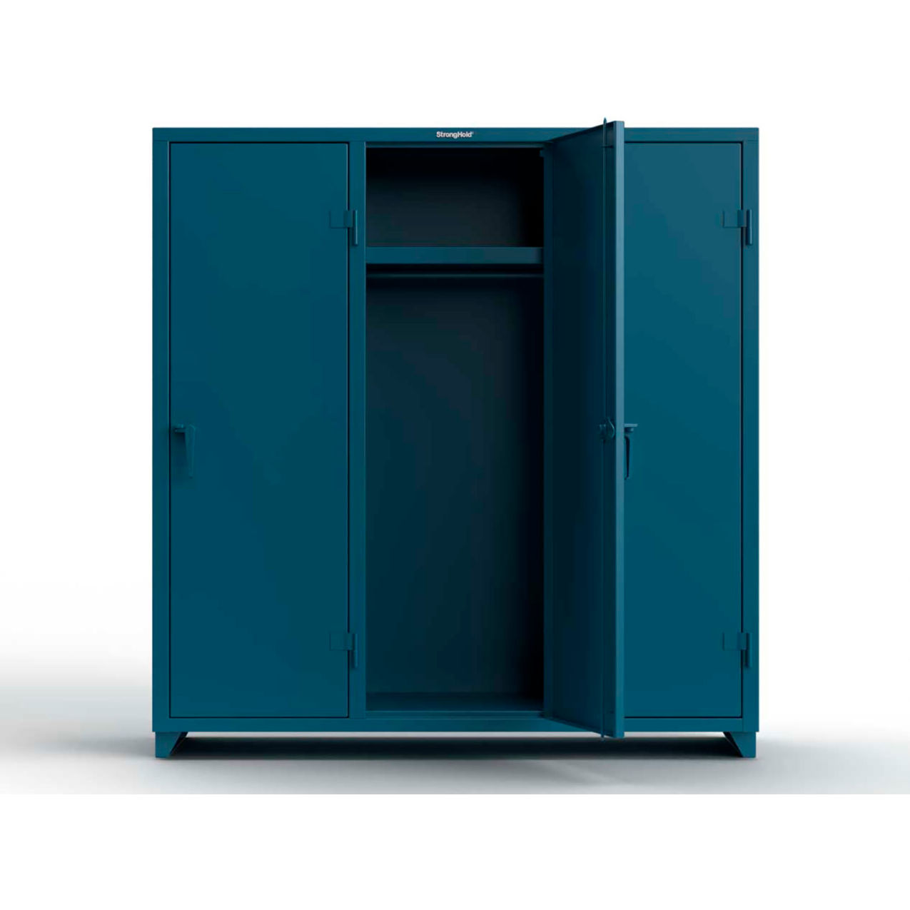 1-Tier 3 Door Extra Heavy Duty Locker, 72"W x 24"D x 75"H, Blue, Assembled