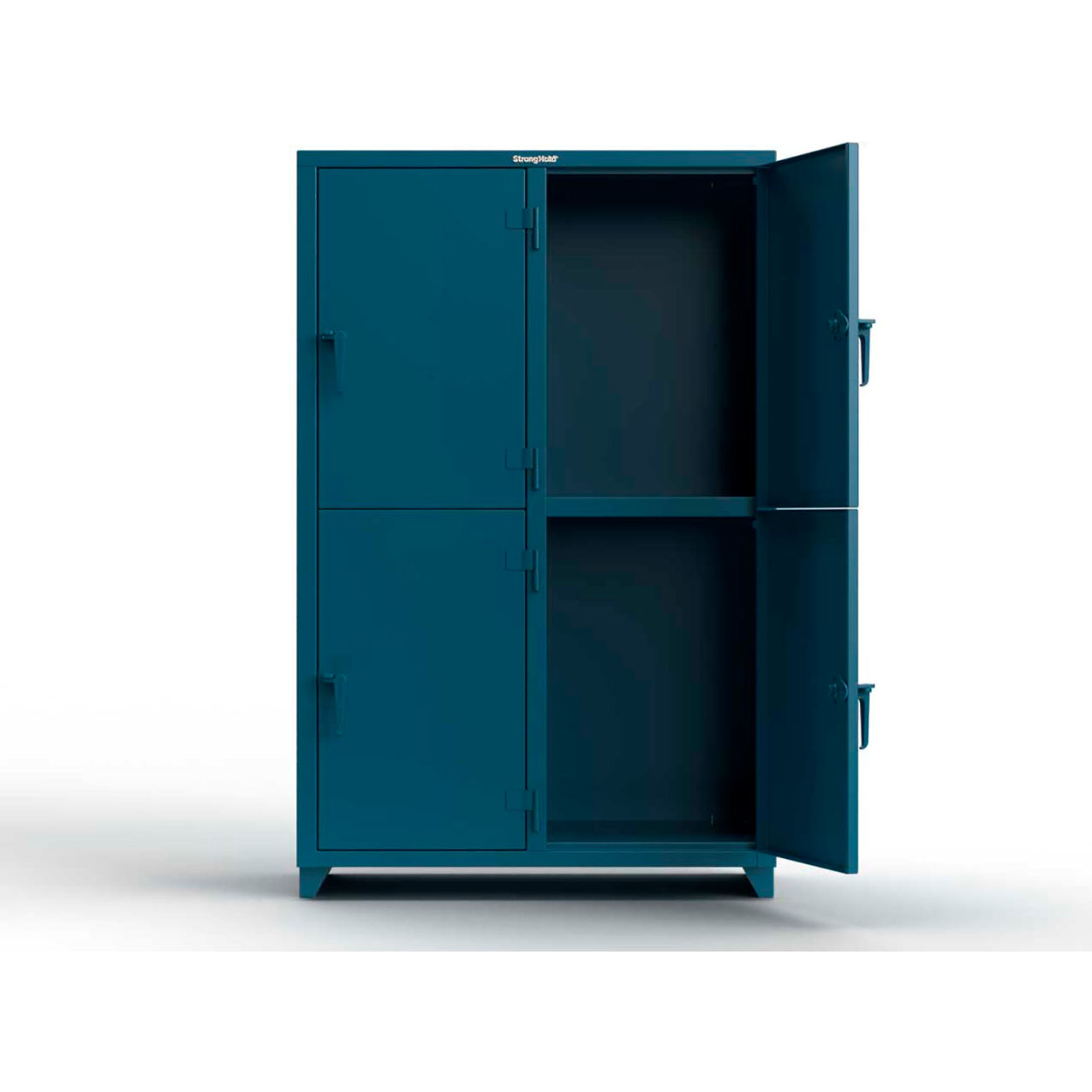 2-Tier 4 Door Extra Heavy Duty Locker, 48"W x 24"D x 75"H, Blue, Assembled