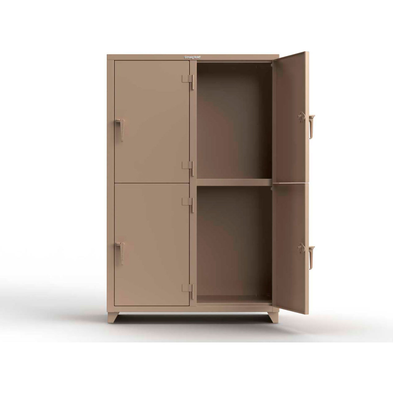 2-Tier 4 Door Extra Heavy Duty Locker, 48"W x 24"D x 75"H, Beige, Assembled