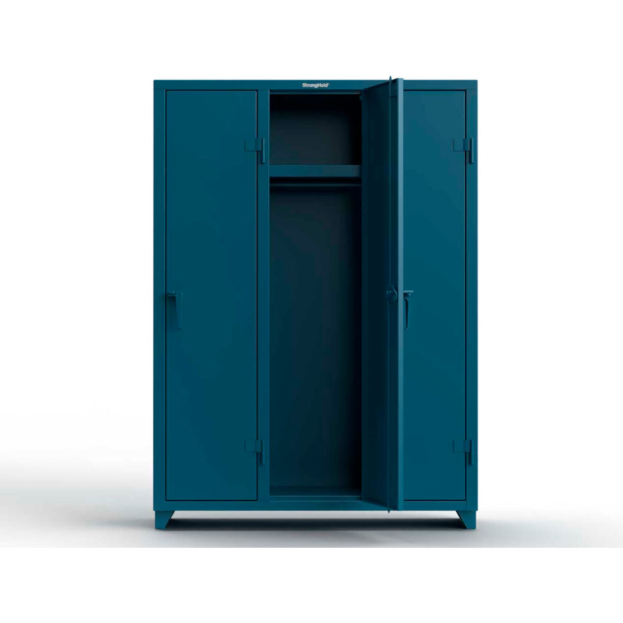 1-Tier 3 Door Extra Heavy Duty Locker, 54"W x 18"D x 75"H, Blue, Assembled