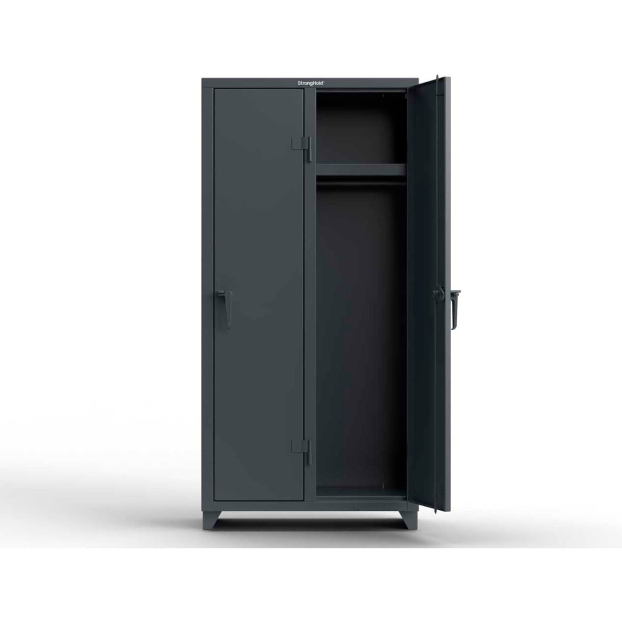 1-Tier 2 Door Extra Heavy Duty Locker, 36"W x 18"D x 75"H, Dark Gray, Assembled