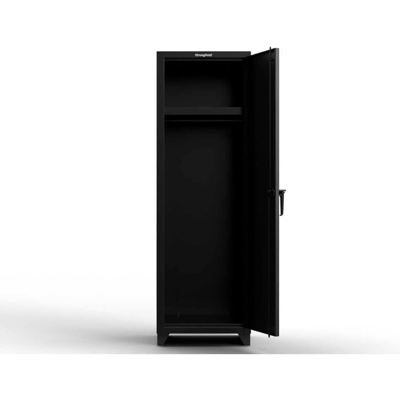 1-Tier 1 Door Extra Heavy Duty Locker, 24"W x 24"D x 75"H, Black, Assembled