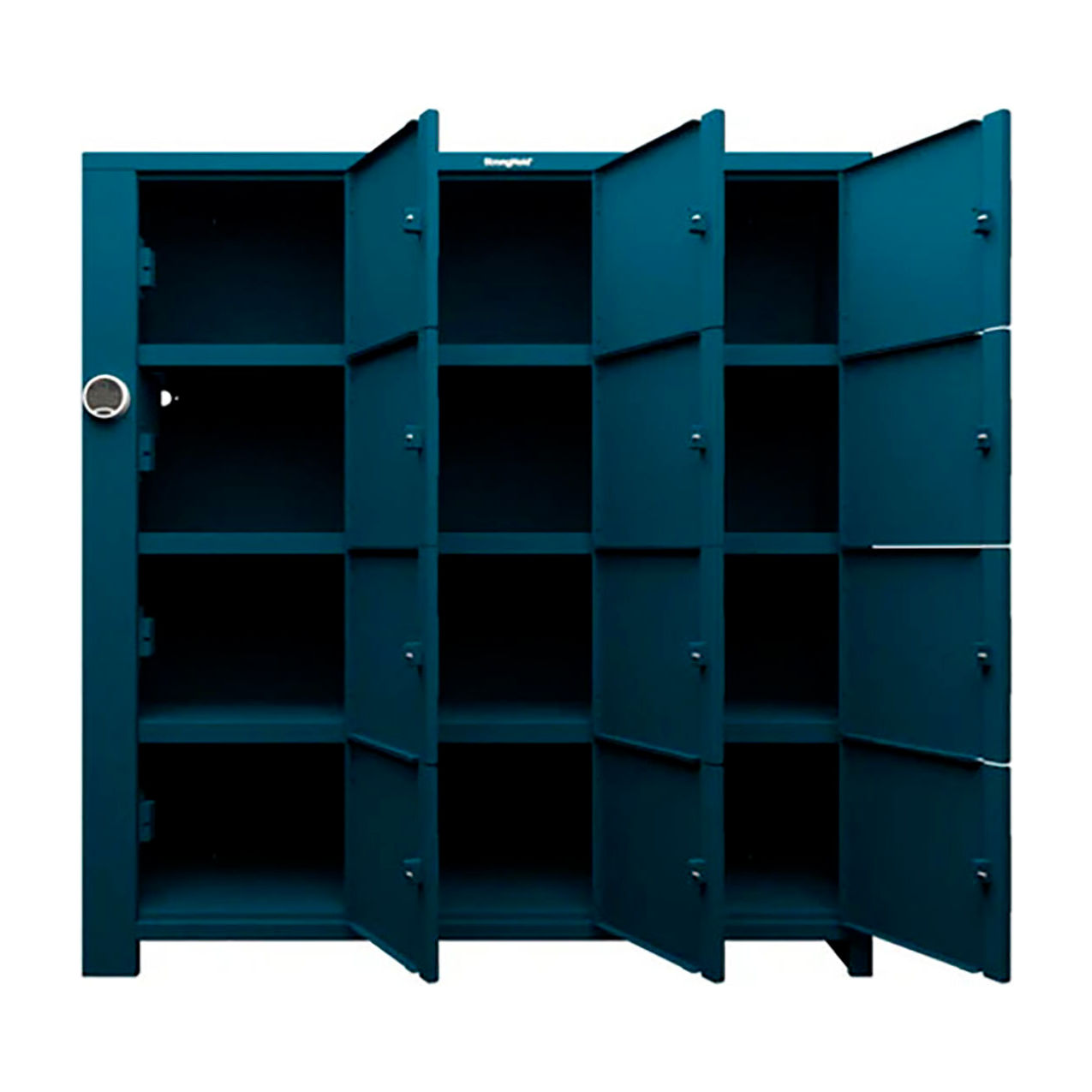 4-Tier 12 Solid Door Smart Access Locker, 72"W x 24"D x 75"H, Blue, Assembled