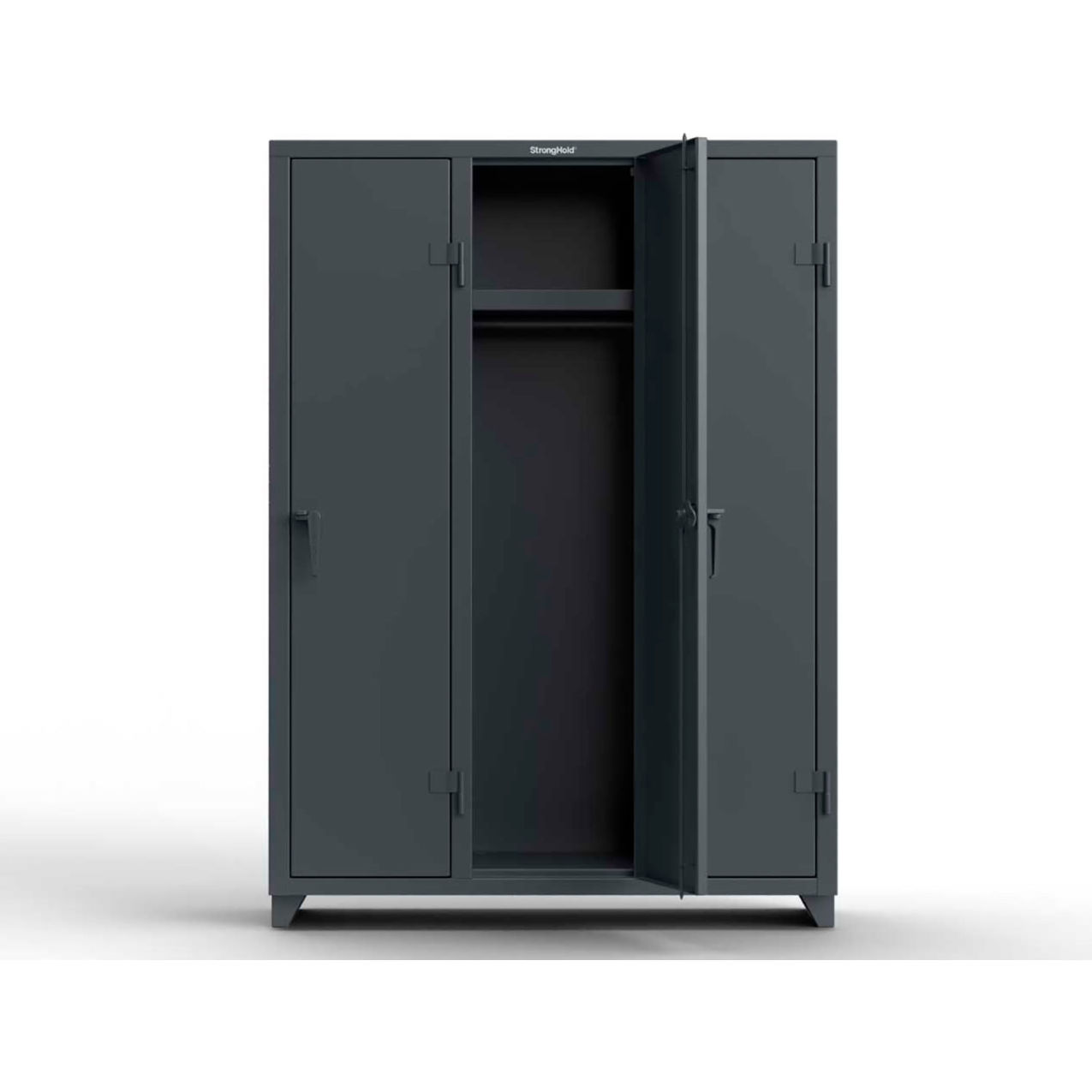 1-Tier 3 Door Extra Heavy Duty Locker, 54"W x 18"D x 75"H, Dark Gray, Assembled