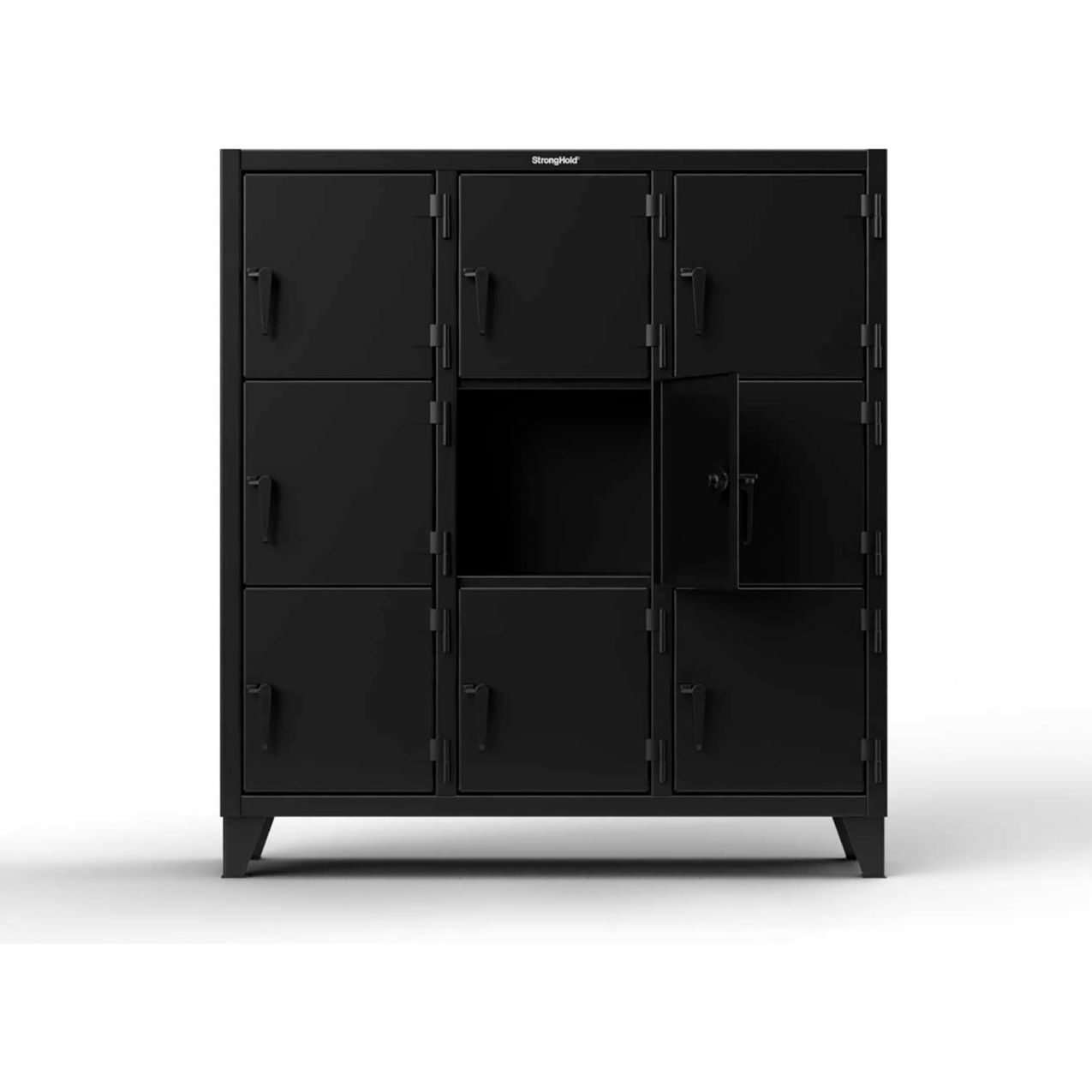 Strong Hold 3-Tier 6 Door Extreme Duty Locker, 42"W x 18"D x 68"H, Black, Assembled