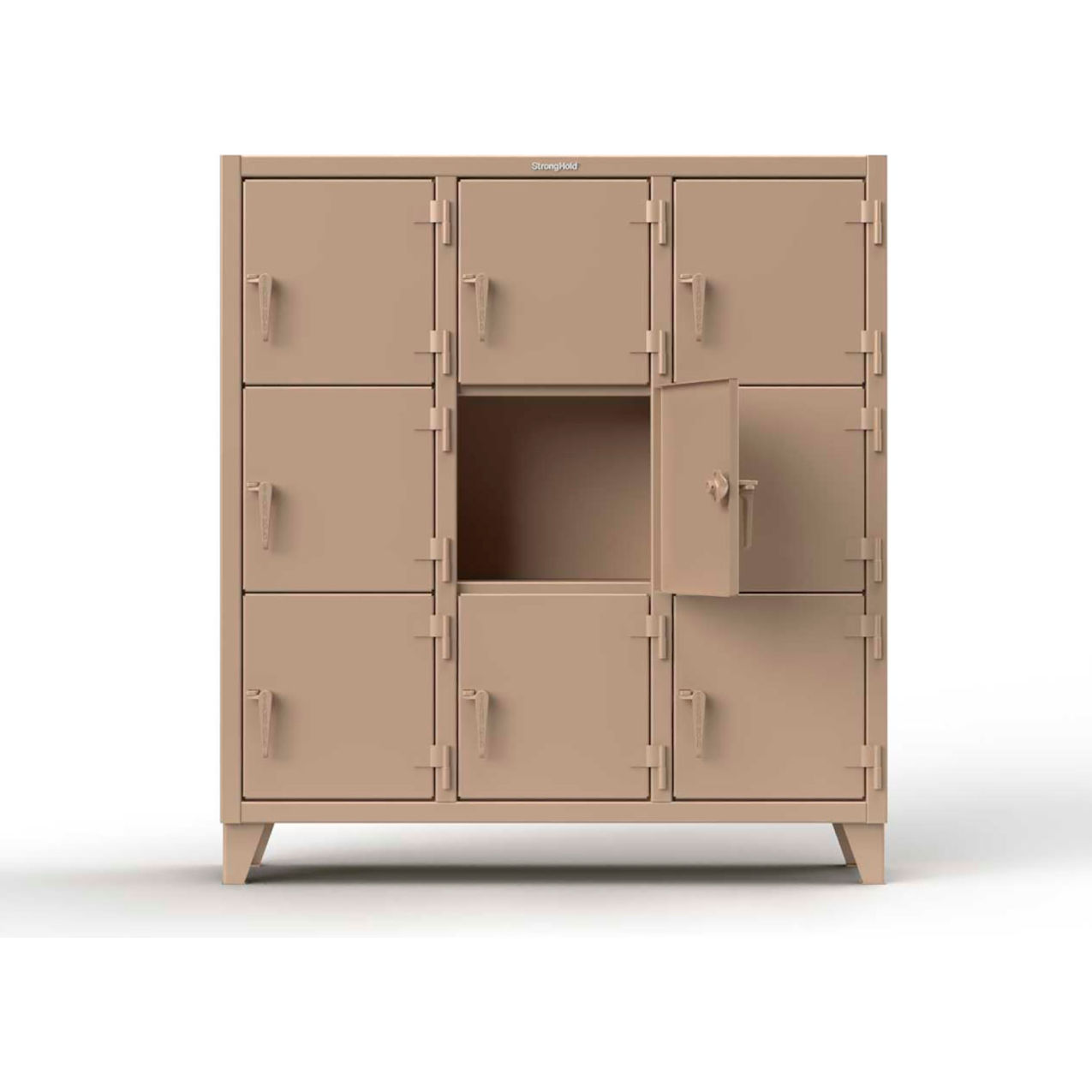 3-Tier 6 Door Extreme Duty Locker, 42"W x 18"D x 68"H, Beige, Assembled