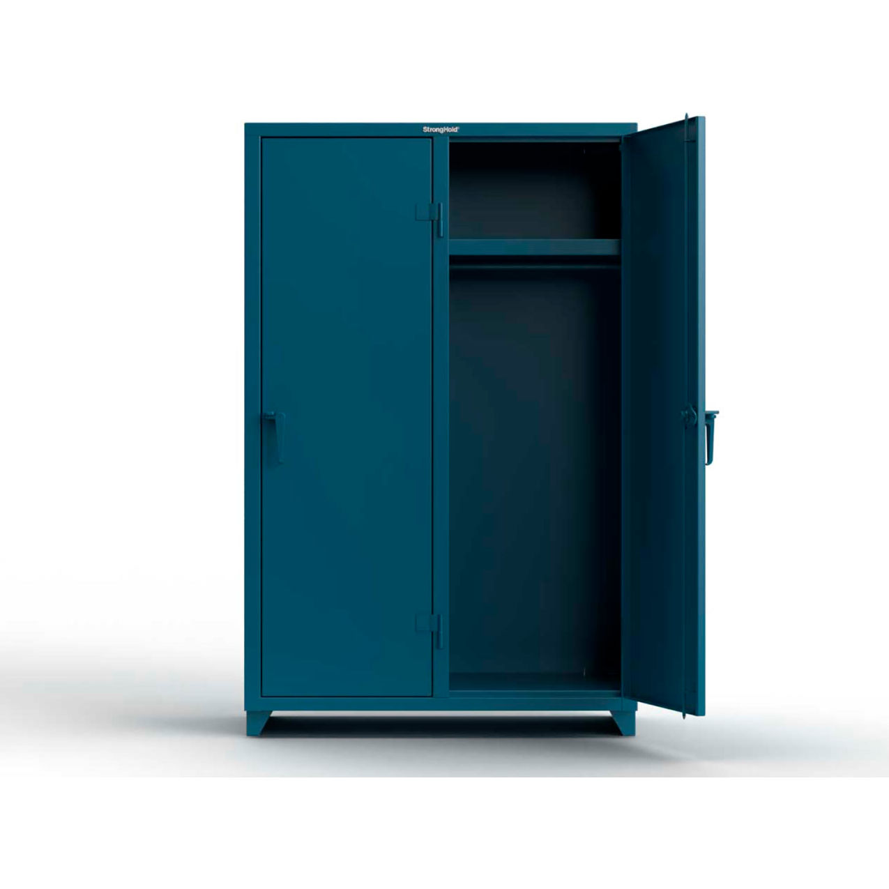 Strong Hold 1-Tier 2 Door Extra Heavy Duty Locker, 48"W x 24"D x 75"H, Blue, Assembled