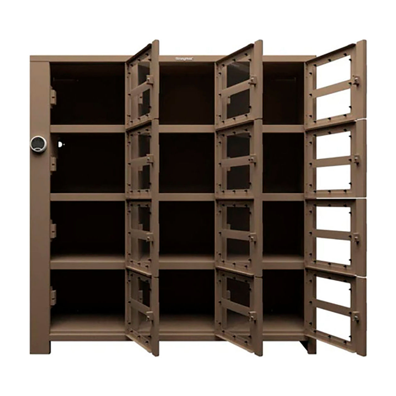 Strong Hold 4-Tier 12 Clear View Door Locker, 72"W x 24"D x 75"H, Beige, Assembled