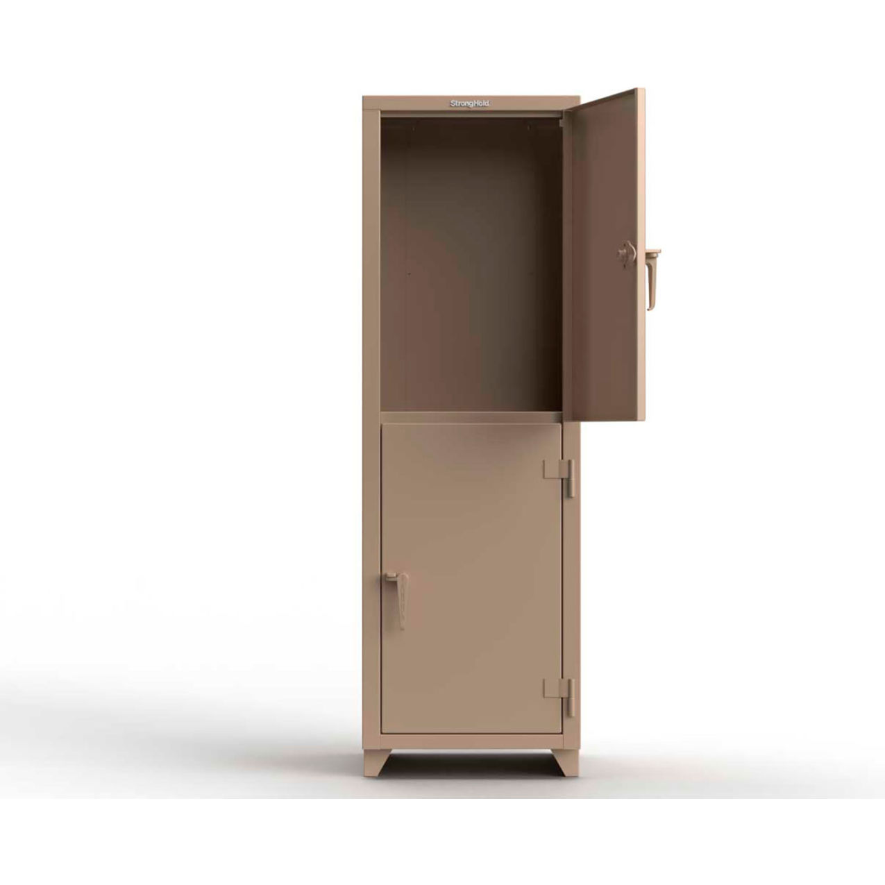 2-Tier 2 Door Extra Heavy Duty Locker, 24"W x 24"D x 75"H, Beige, Assembled