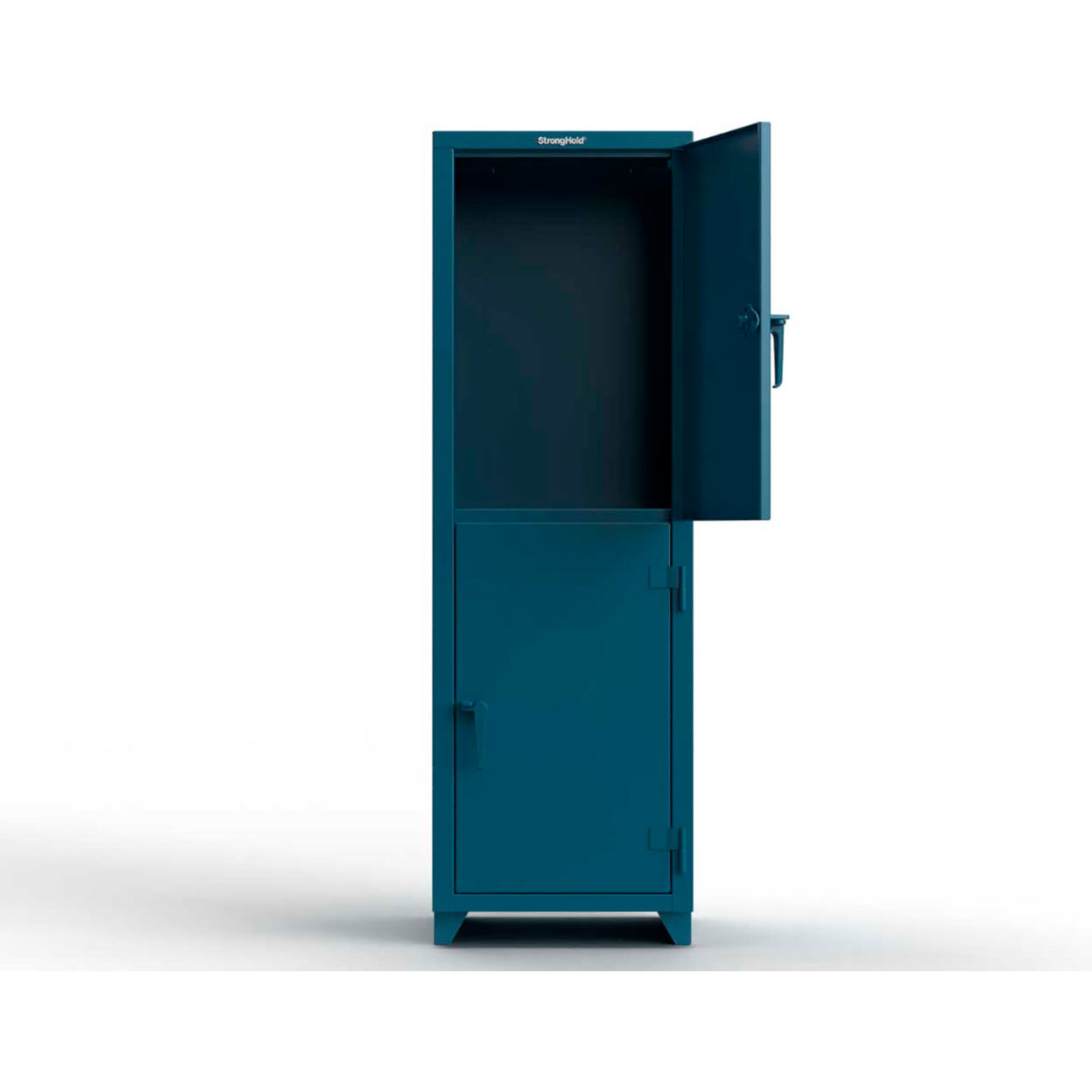 2-Tier 2 Door Extra Heavy Duty Locker, 24"W x 24"D x 75"H, Blue, Assembled