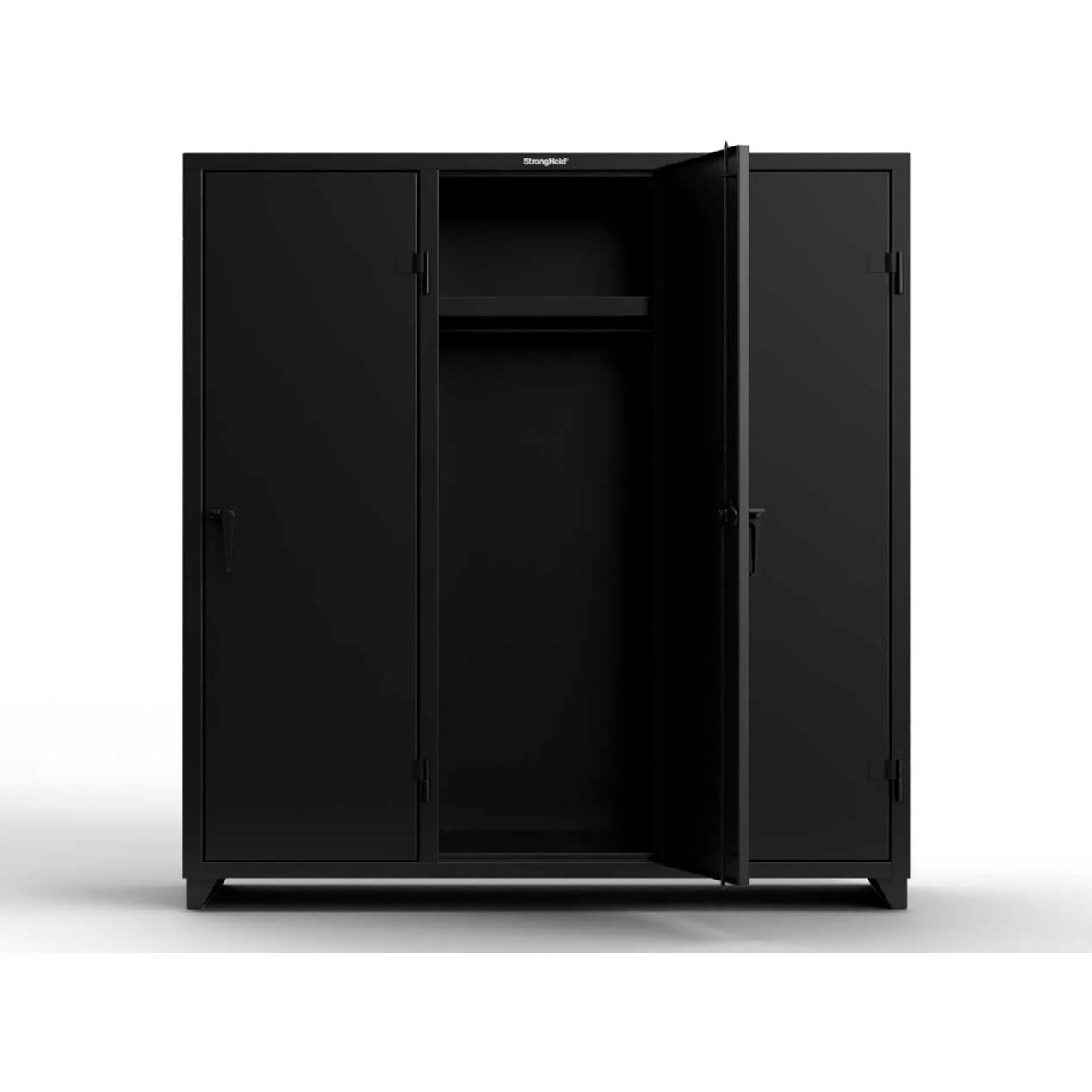1-Tier 3 Door Extra Heavy Duty Locker, 72"W x 24"D x 75"H, Black, Assembled