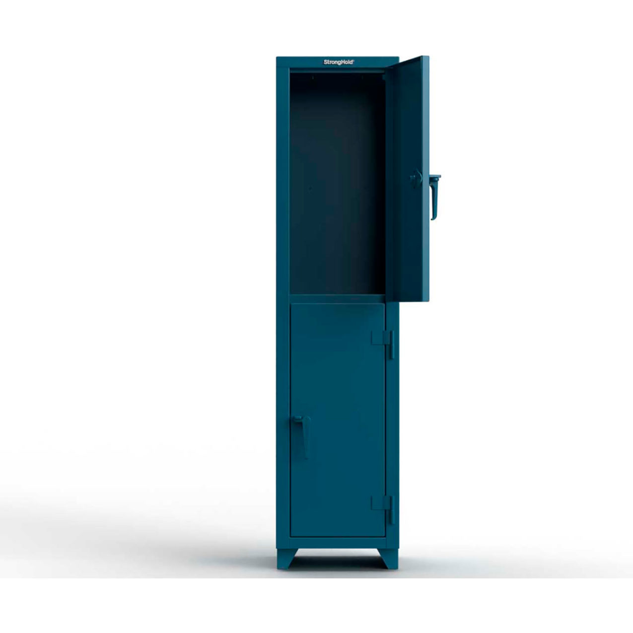 Strong Hold 2-Tier 2 Door Extra Heavy Duty Locker, 18"W x 18"D x 75"H, Blue, Assembled