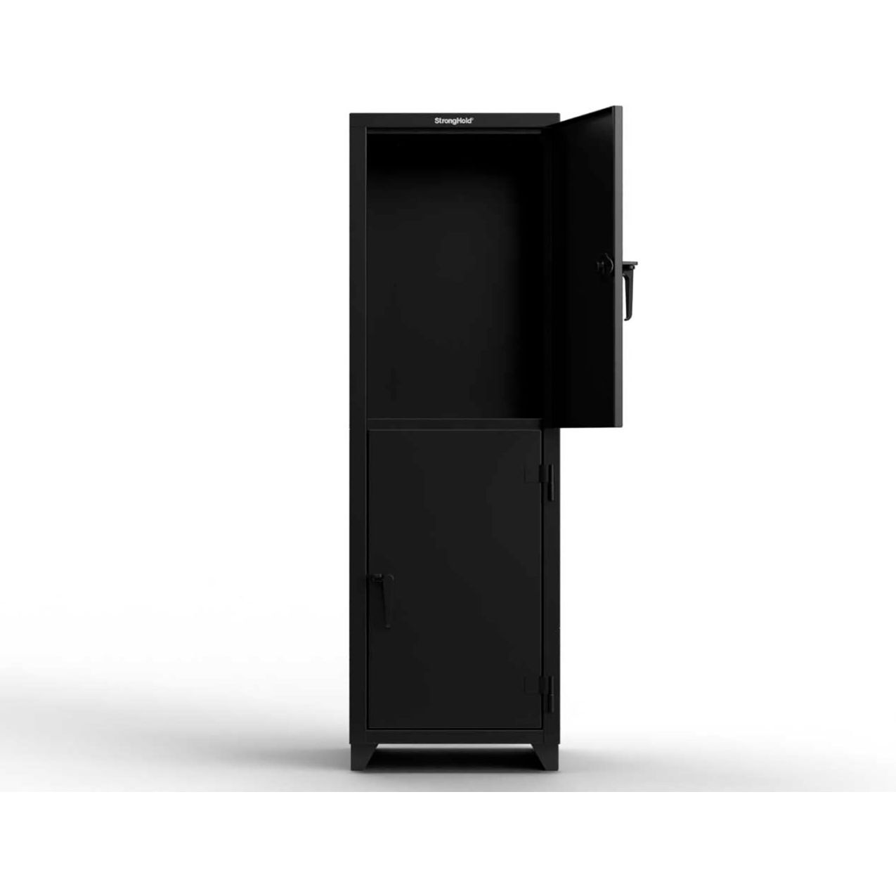 Strong Hold 2-Tier 2 Door Extra Heavy Duty Locker, 24"W x 24"D x 75"H, Black, Assembled