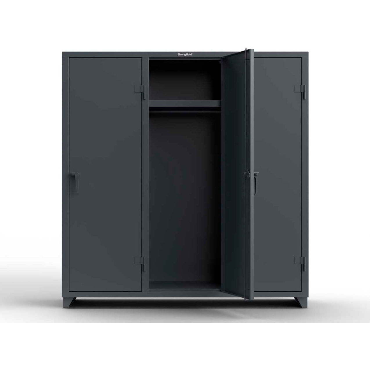 1-Tier 3 Door Extra Heavy Duty Locker, 72"W x 24"D x 75"H, Dark Gray, Assembled