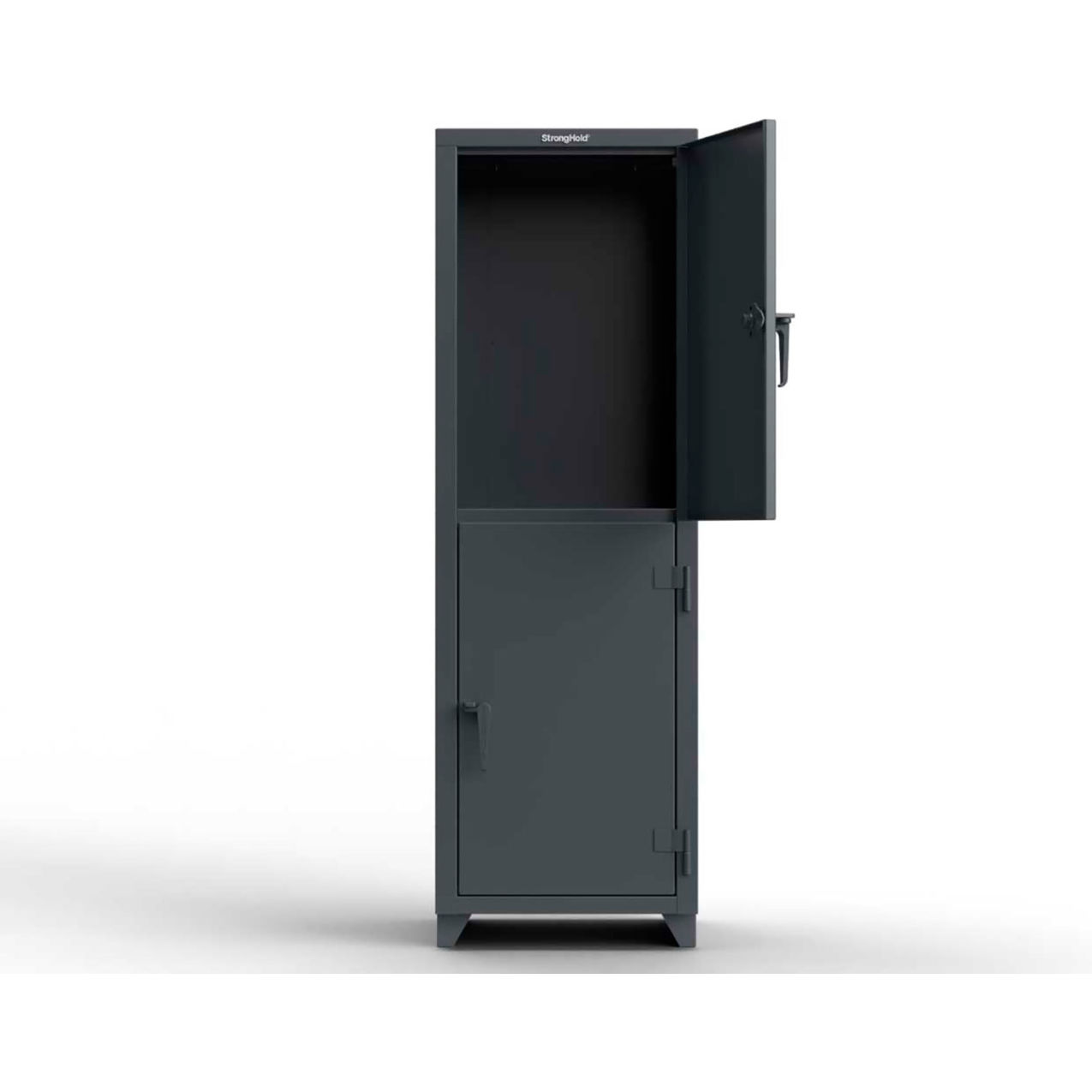 Strong Hold 2-Tier 2 Door Extra Heavy Duty Locker, 24"W x 24"D x 75"H, Dark Gray, Assembled
