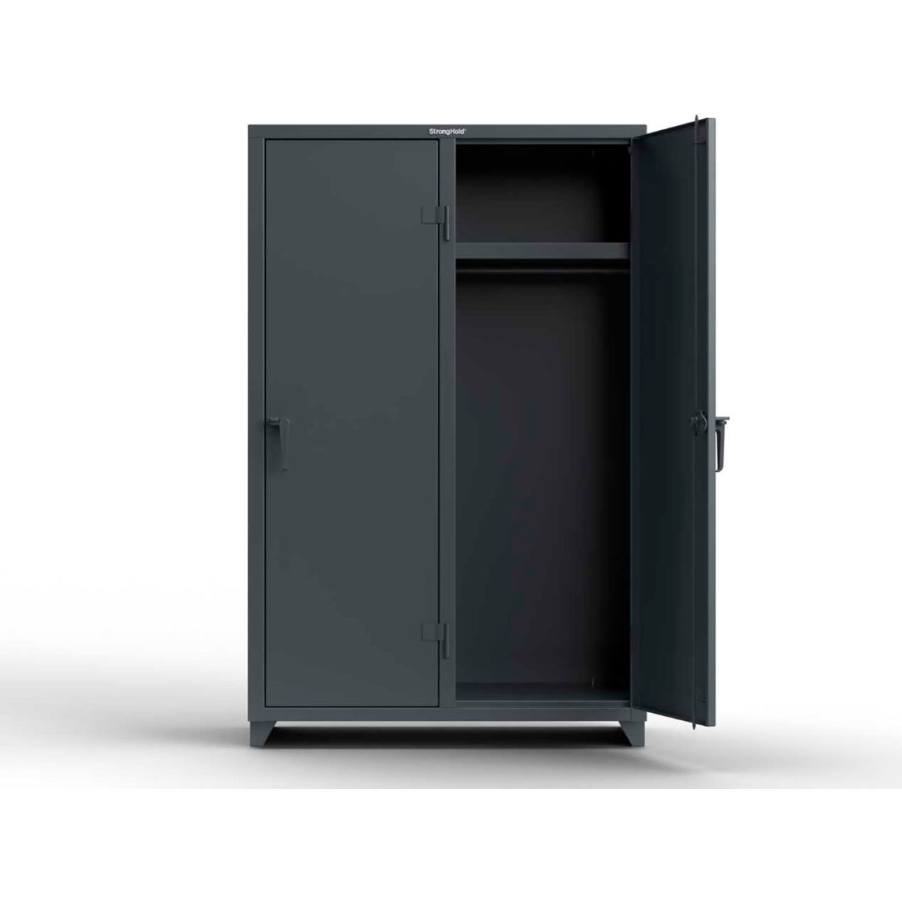 1-Tier 2 Door Extra Heavy Duty Locker, 48"W x 24"D x 75"H, Dark Gray, Assembled
