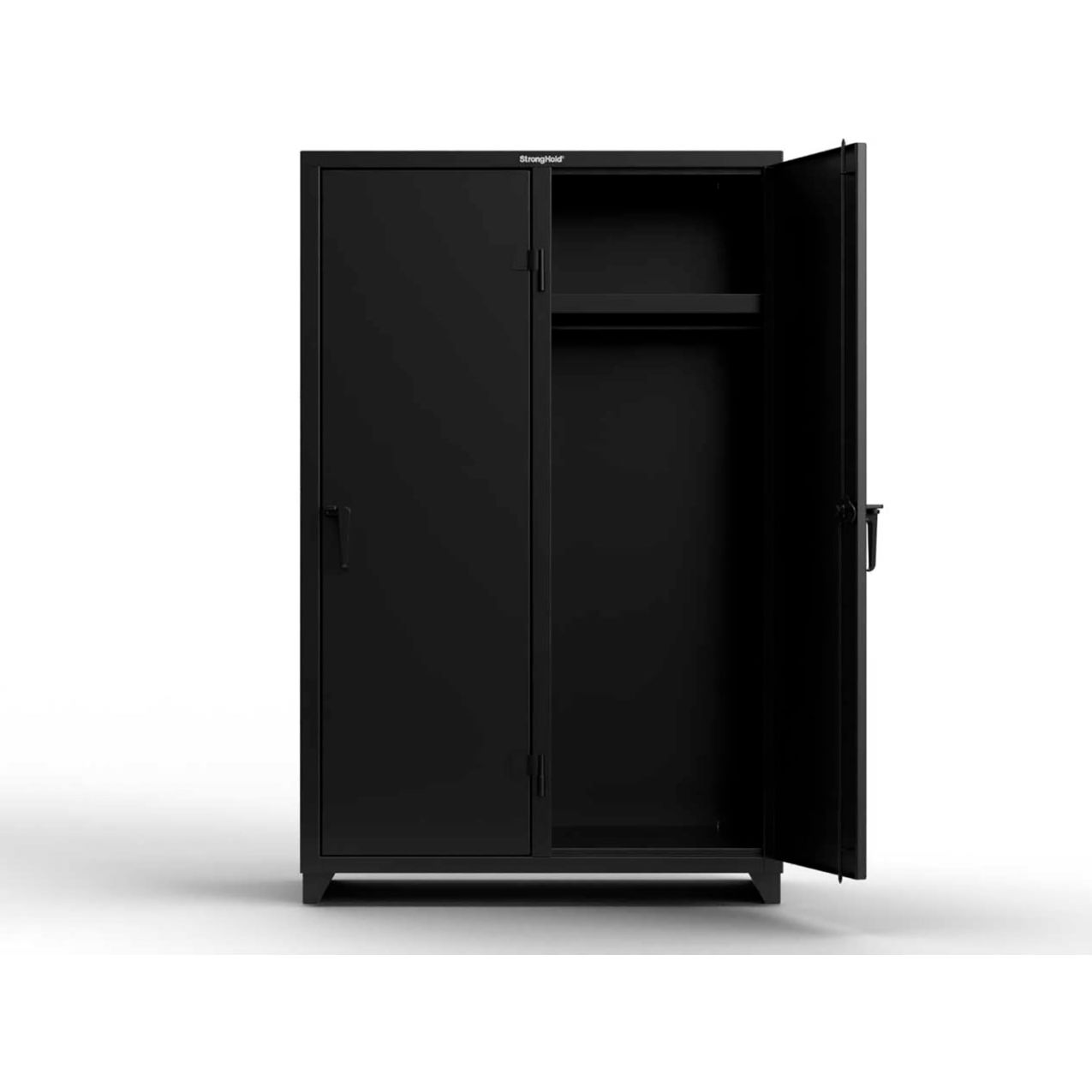 1-Tier 2 Door Extra Heavy Duty Locker, 48"W x 24"D x 75"H, Black, Assembled